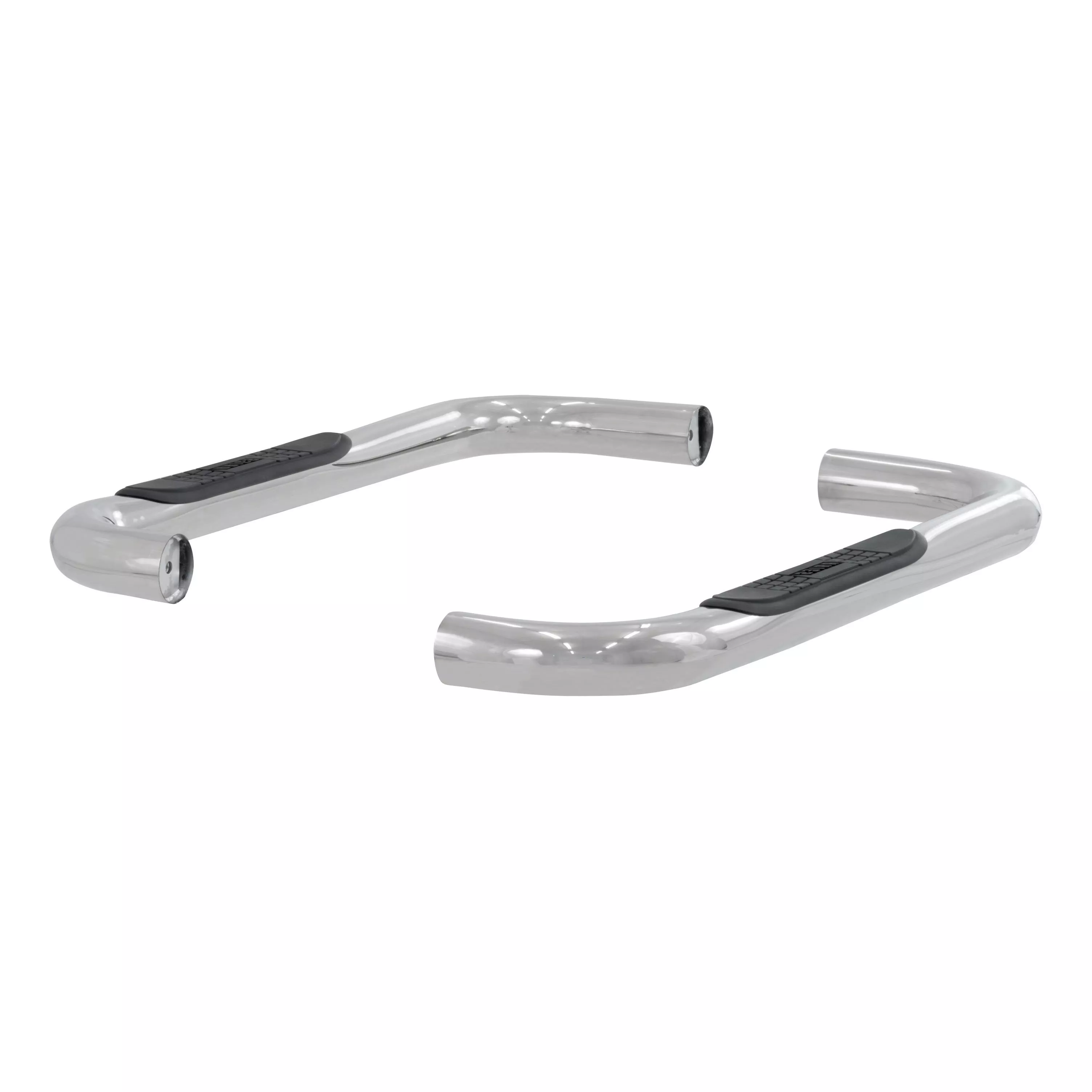 35600-2 - 3-Inch Round Polished Stainless Steel Nerf Bars, No-Drill, Fits Select Jeep Wrangler YJ, TJ - 1987-1995,1997-2006 Jeep Wrangler