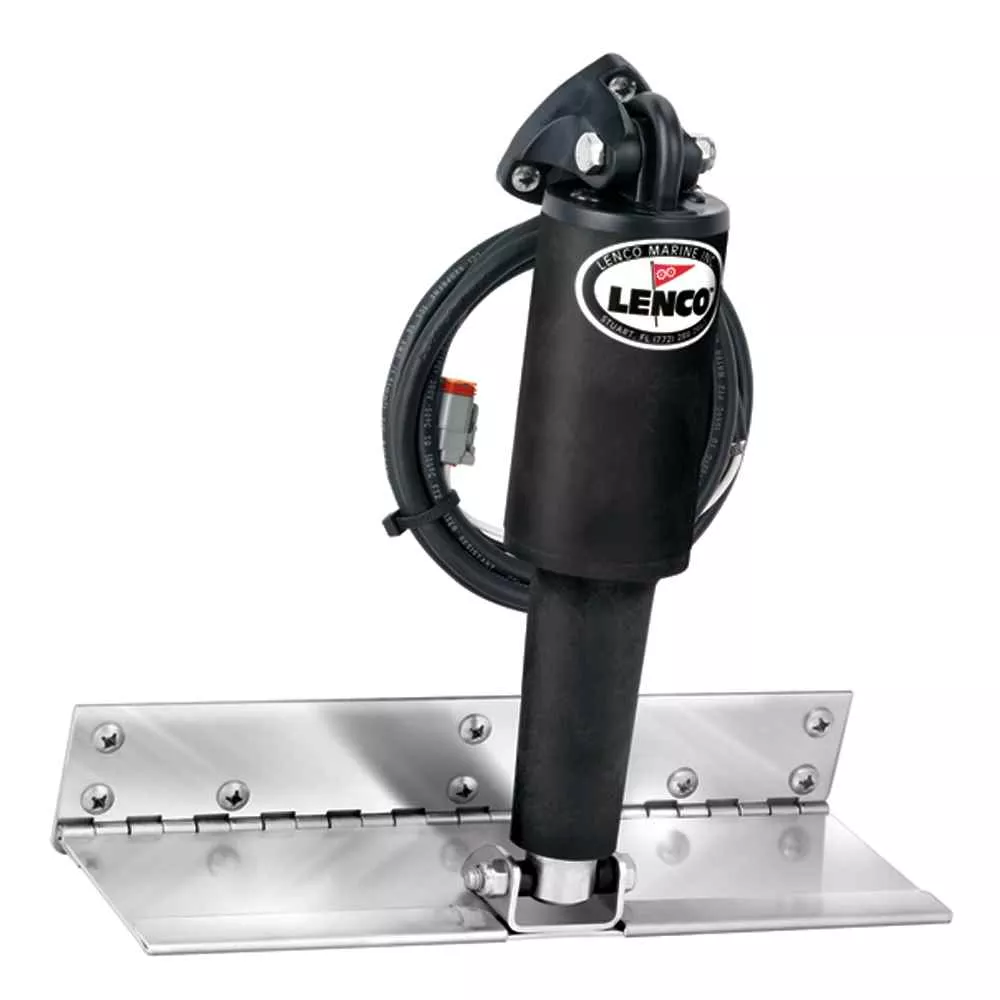 4" x 12" Limited Space Trim Tab Kit w/o Switch Kit 12V - Electro-Polished - Short Actuator