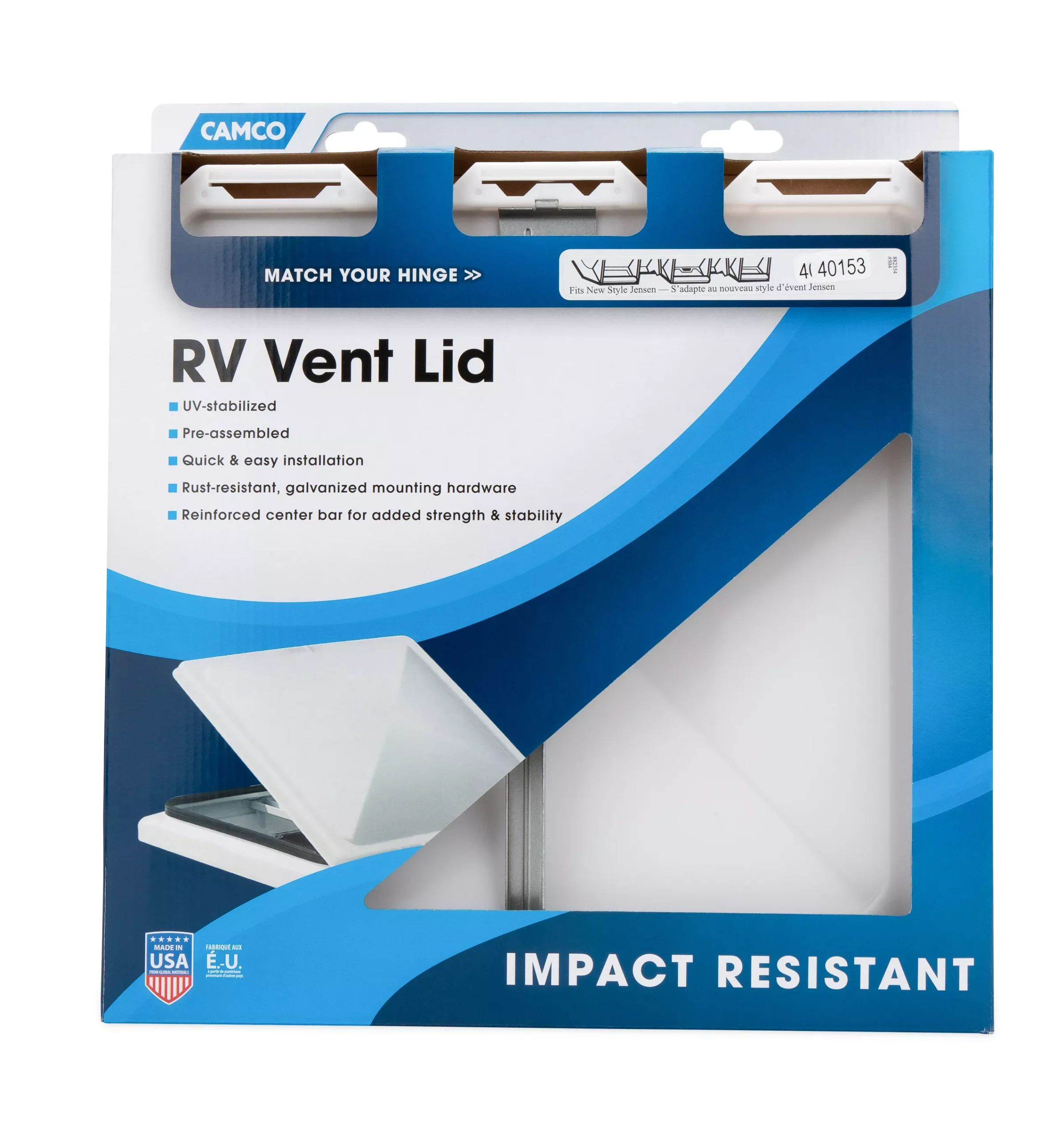 40153 - Vent Lid, Jensen Metal Base '94 up, White (E/F)