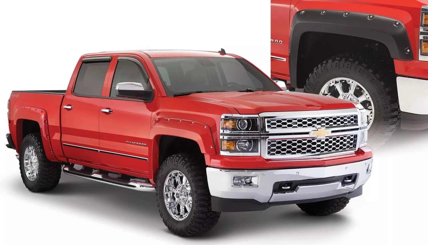 40948-02 - Fender Flares Pocket Style 4Pc - 2003-2006 Chevrolet Avalanche 1500, 2003-2006 Chevrolet Avalanche 2500