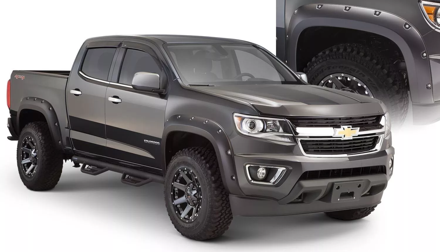 40970-02 - Fender Flares Pocket Style 4Pc - 2015-2020 Chevrolet Colorado