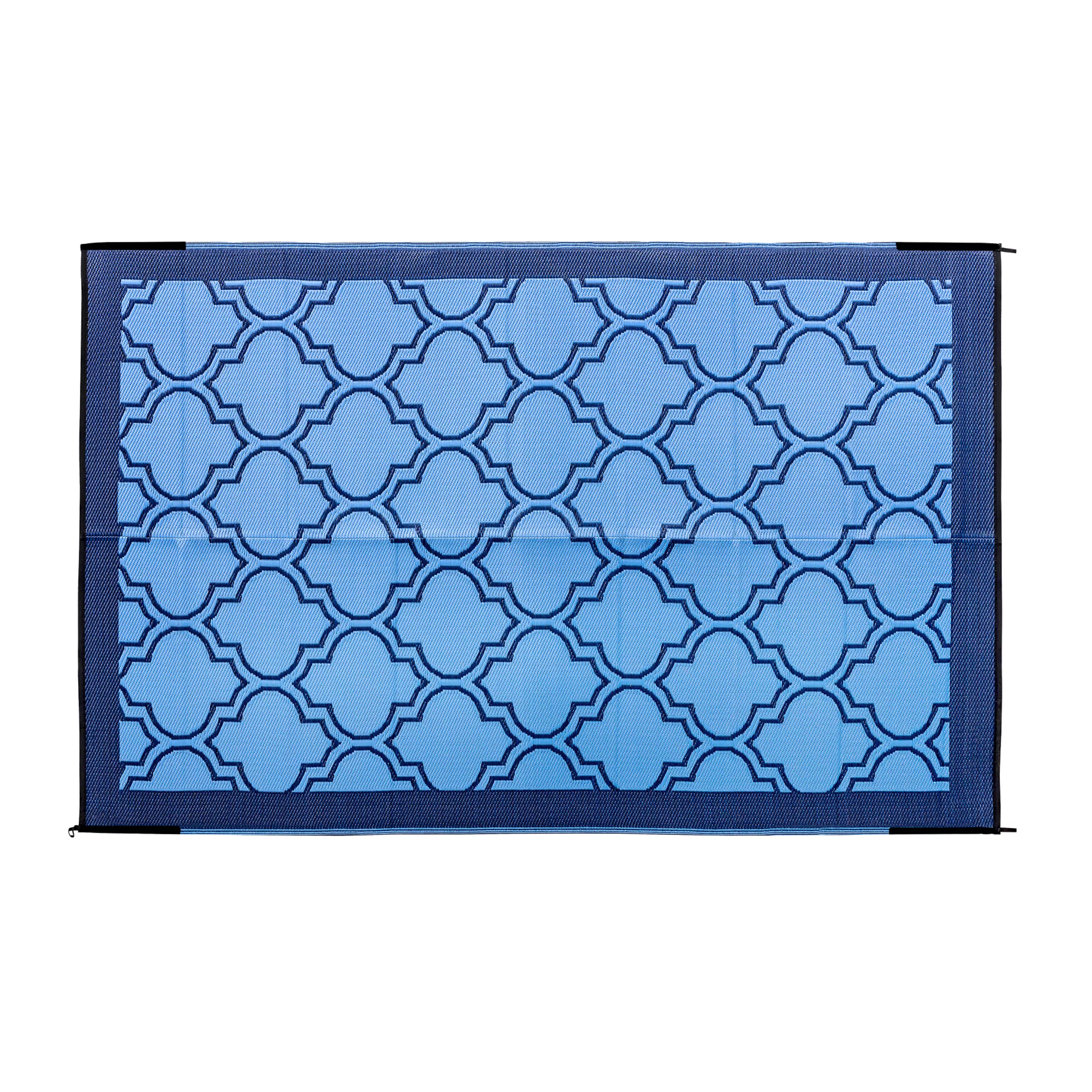 42876 - Outdoor Mat - 6' x 9' Lattice, Blue/Blue (E/F)