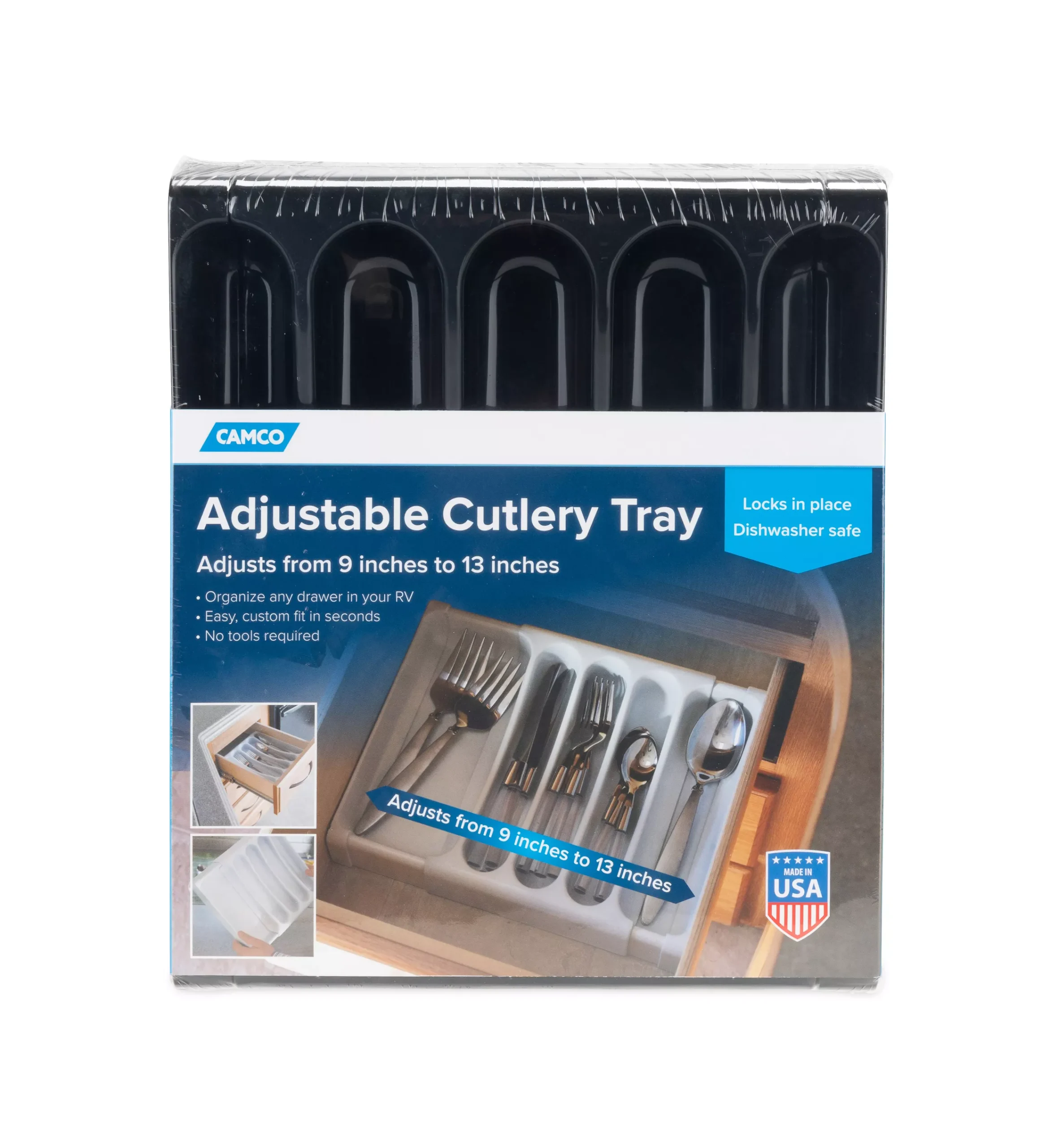 43504 - Adjustable Cutlery Tray, Black