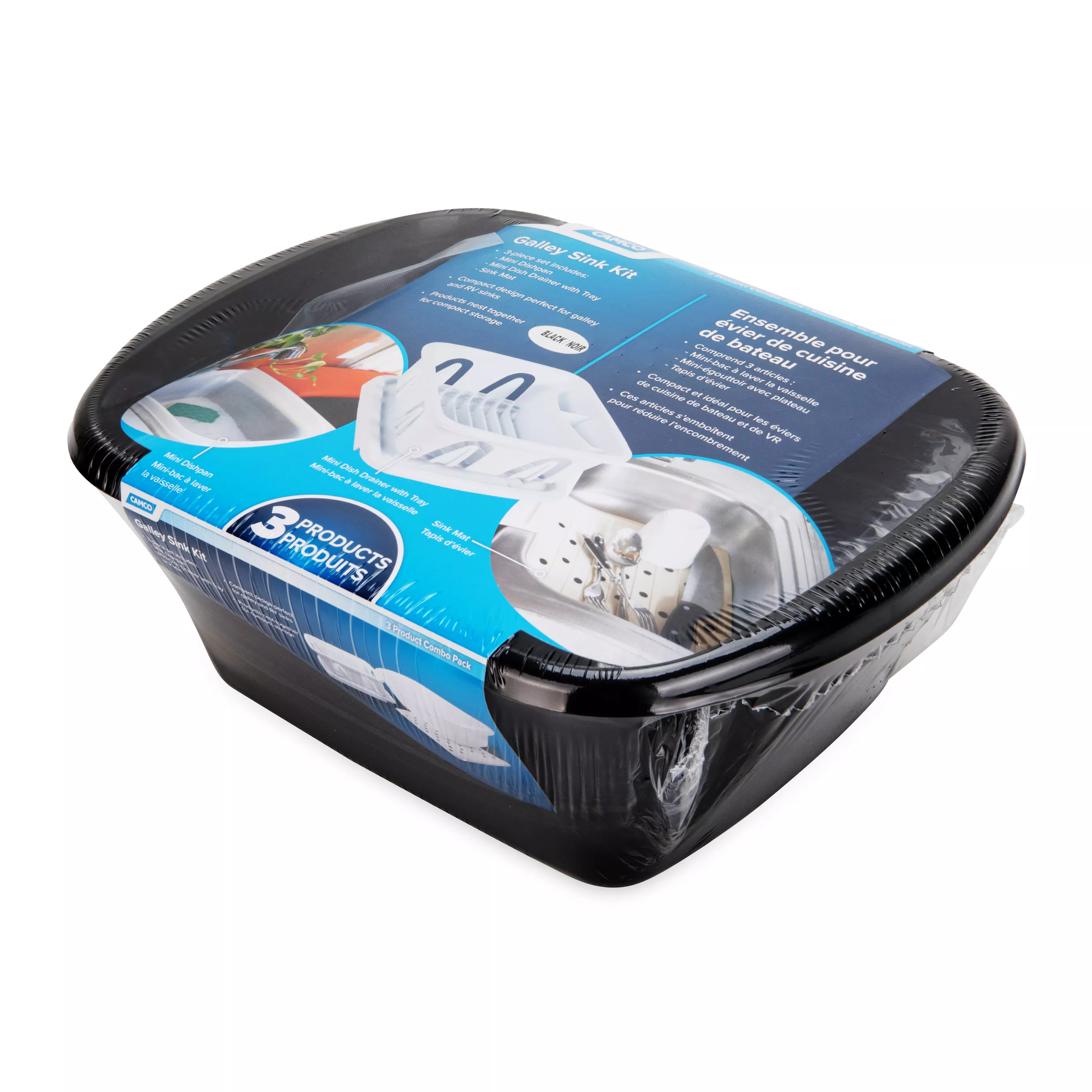 43518 - Sink Kit w/Dish Drainer, Dish Pan & Sink Mat, Black (Eng/Fr)