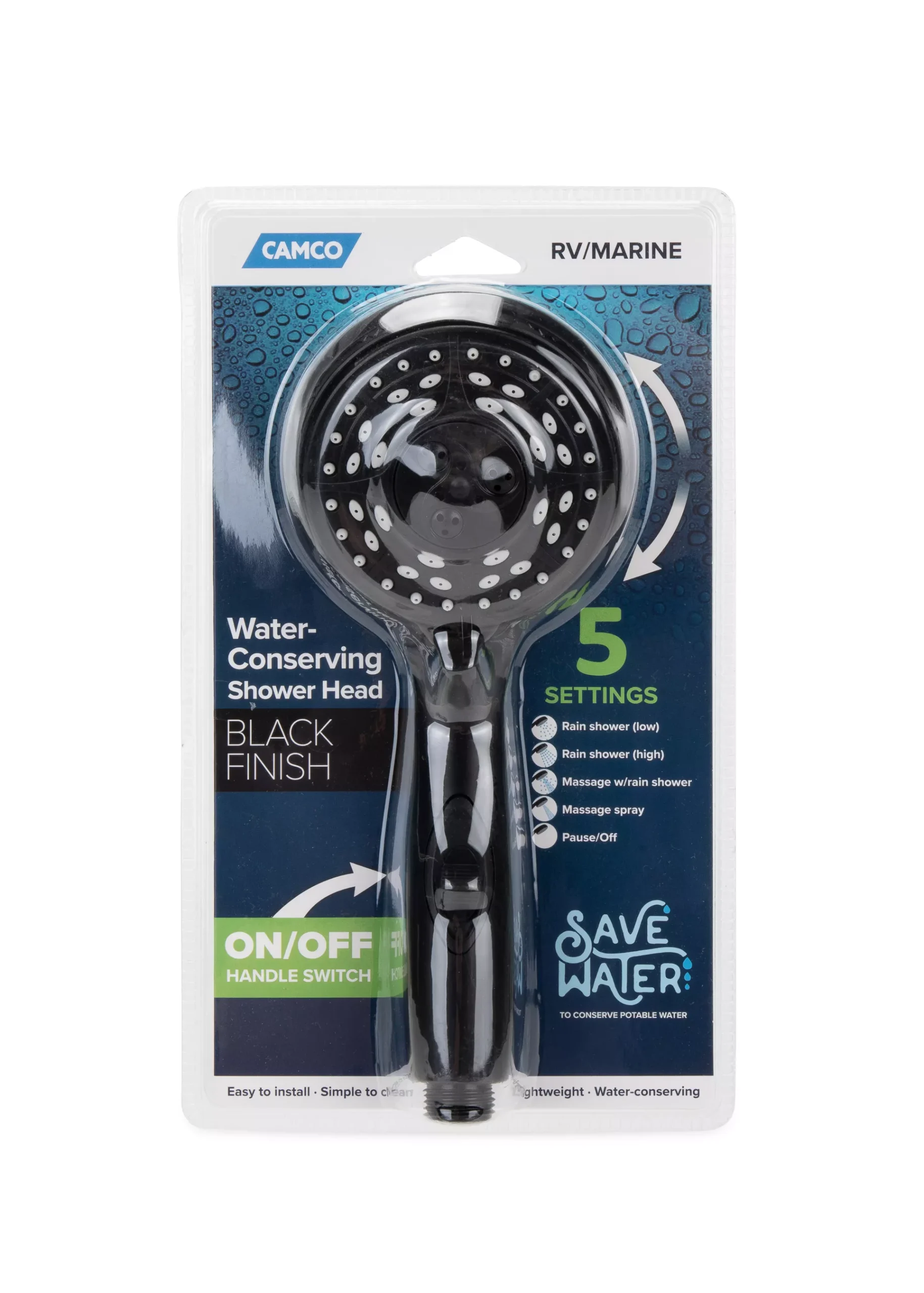 43743 - Premium RV/Marine Shower Head, Black