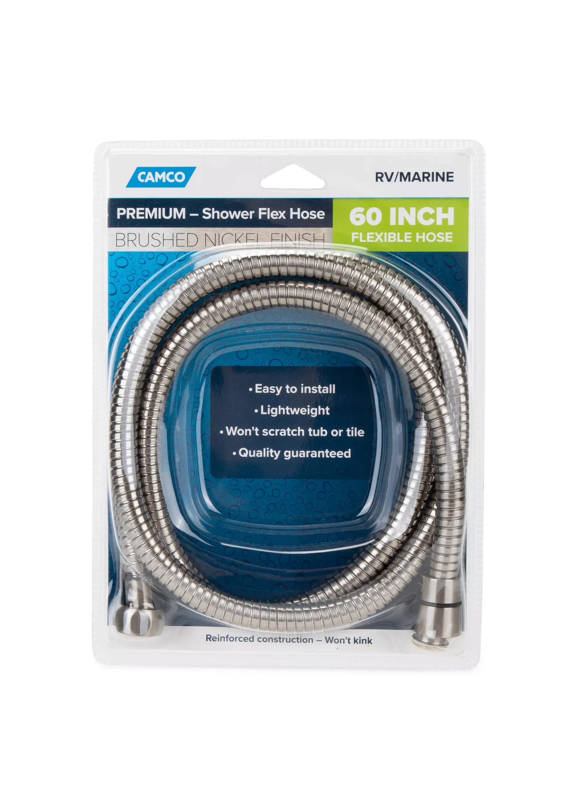 43748 - Premium RV/Marine Flexible Shower Hose, 60-Inch, Brushed Nickel