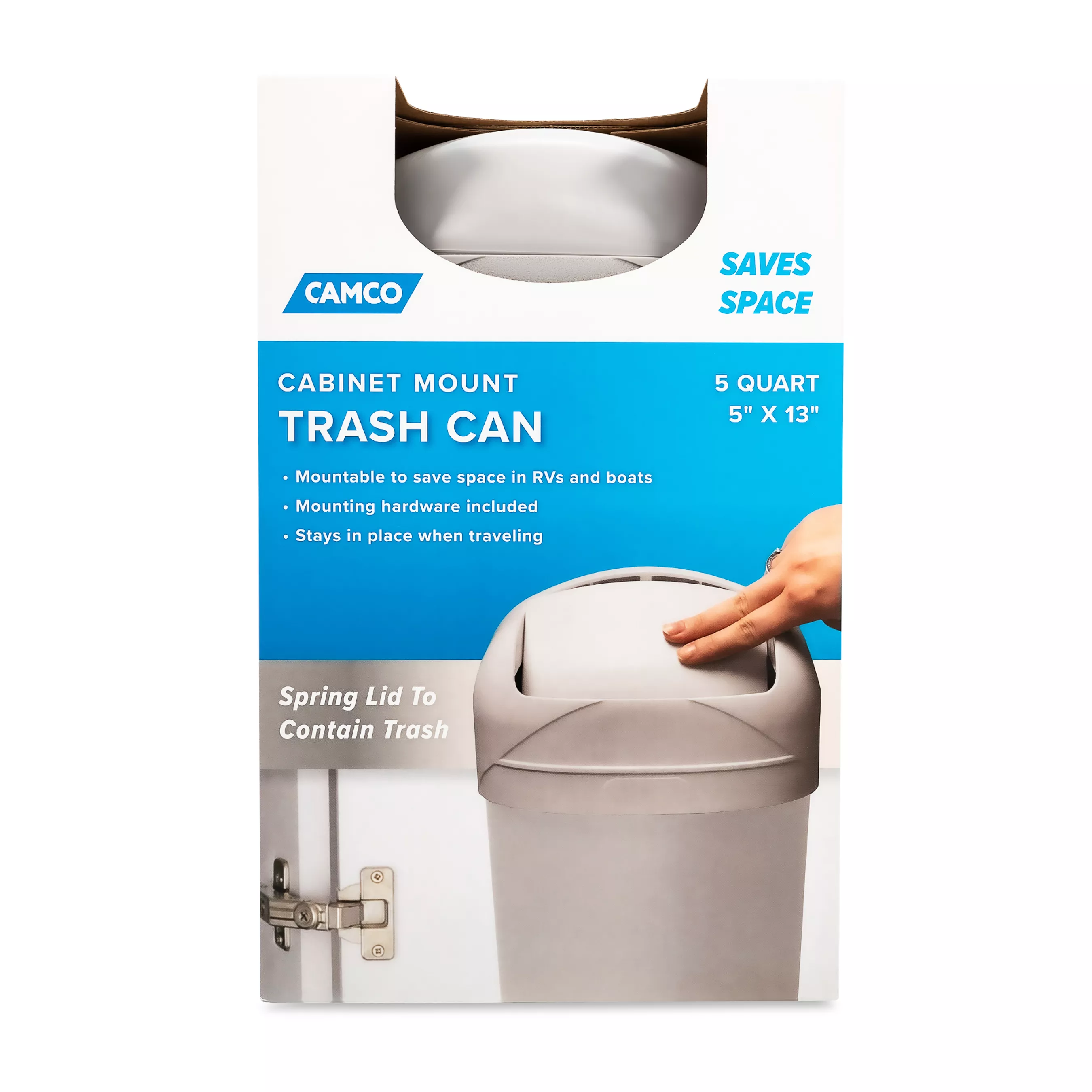 43962 - Cabinet Mount Trash Can, 5 Quart, Gray (E/F)