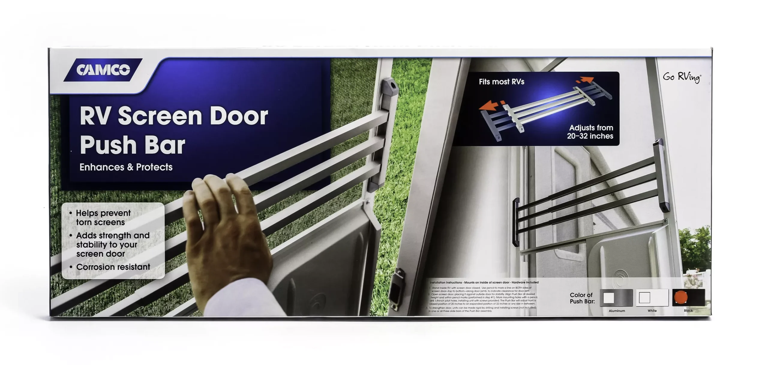 43976 - RV Screen Door Push Bar Black (E/F)