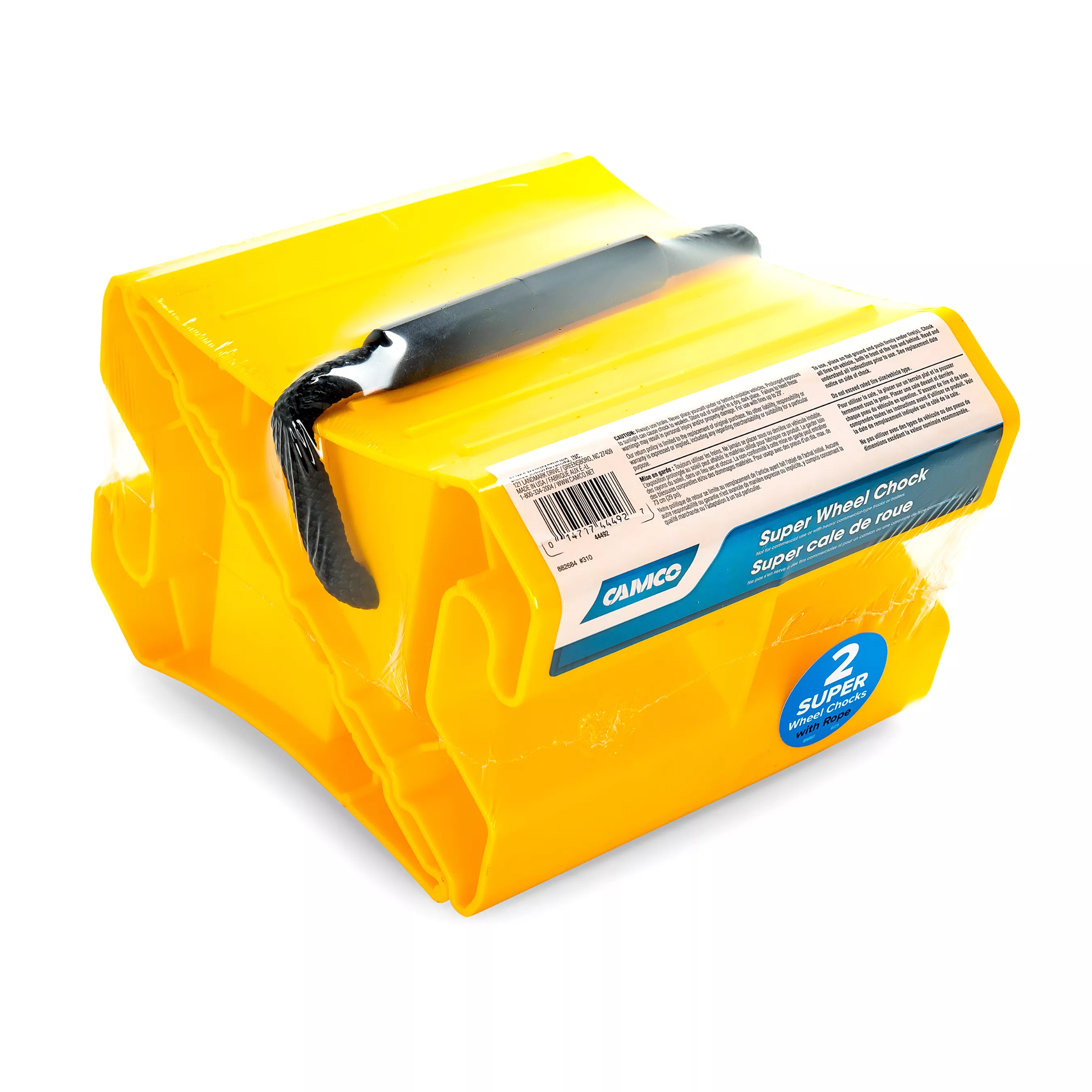 44478 - Super Wheel Chock, Double w/Rope, Yellow (E/F)