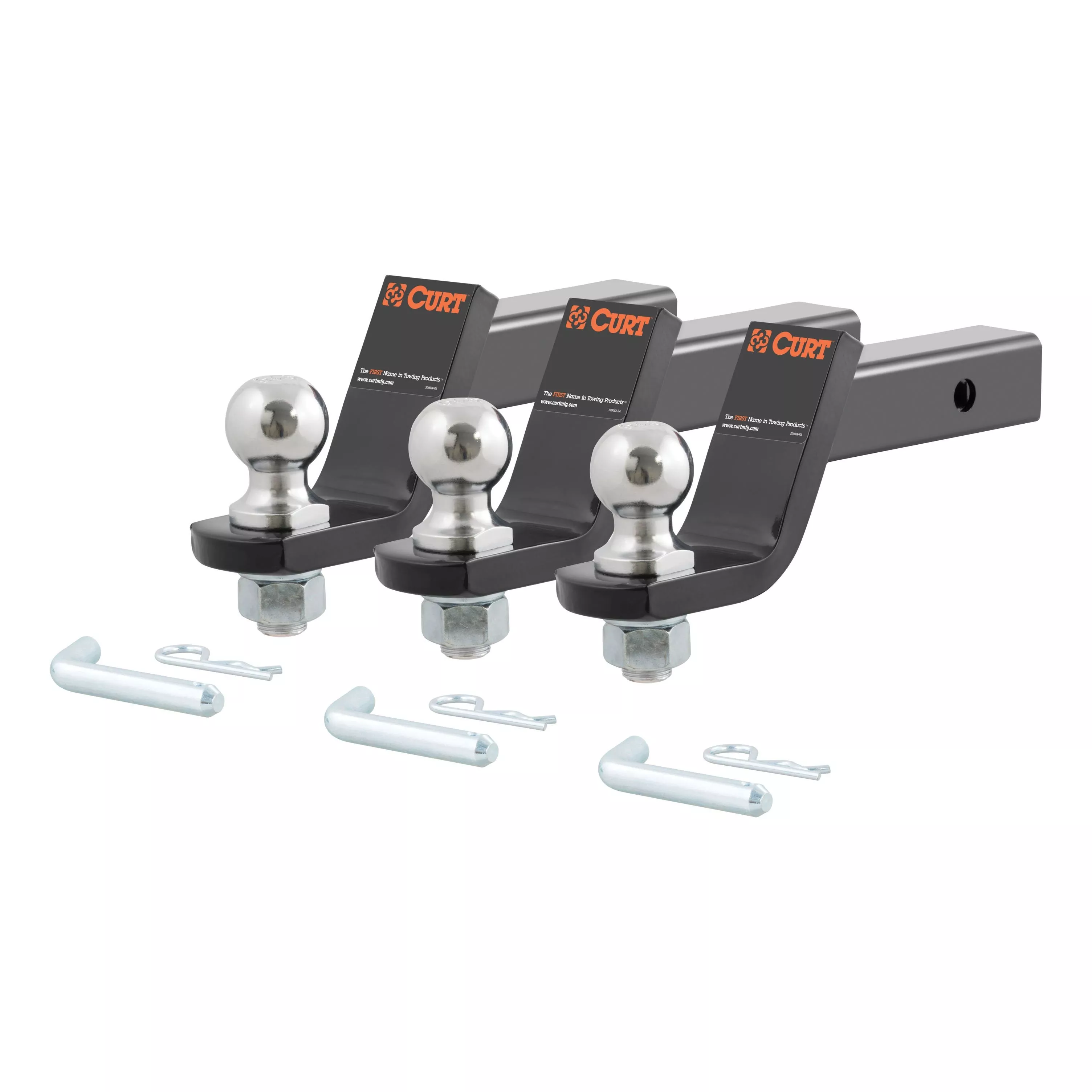 45057 - Trailer Hitch Mounts with 2-Inch Ball & Pin, Fits 2-In Receiver, 7,500 lbs, 4-Inch Drop, 3-Pack