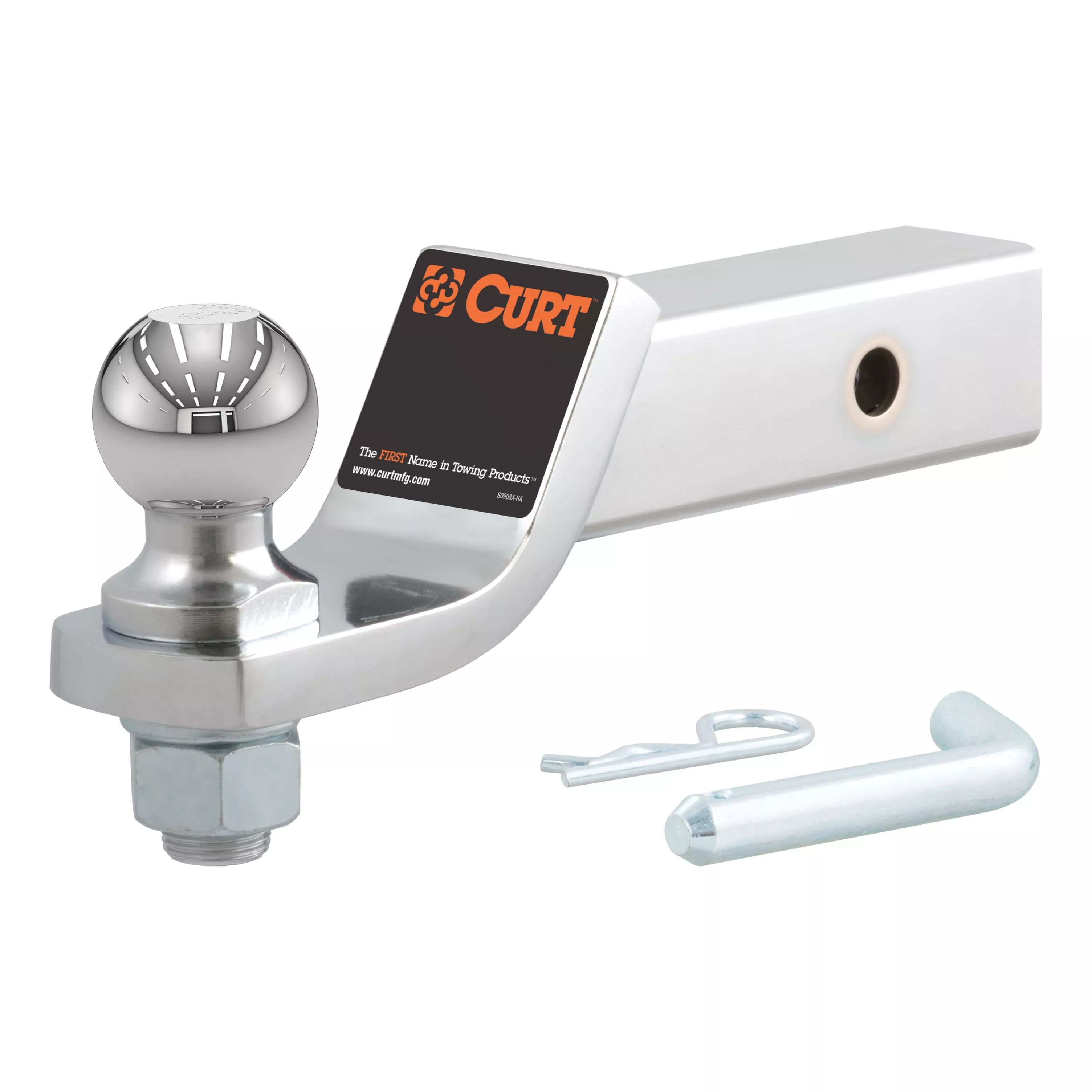 45295 - Chrome Trailer Hitch Mount with 2-Inch Ball & Pin, Fits 2-In Receiver, 7,500 lbs, 2" Drop