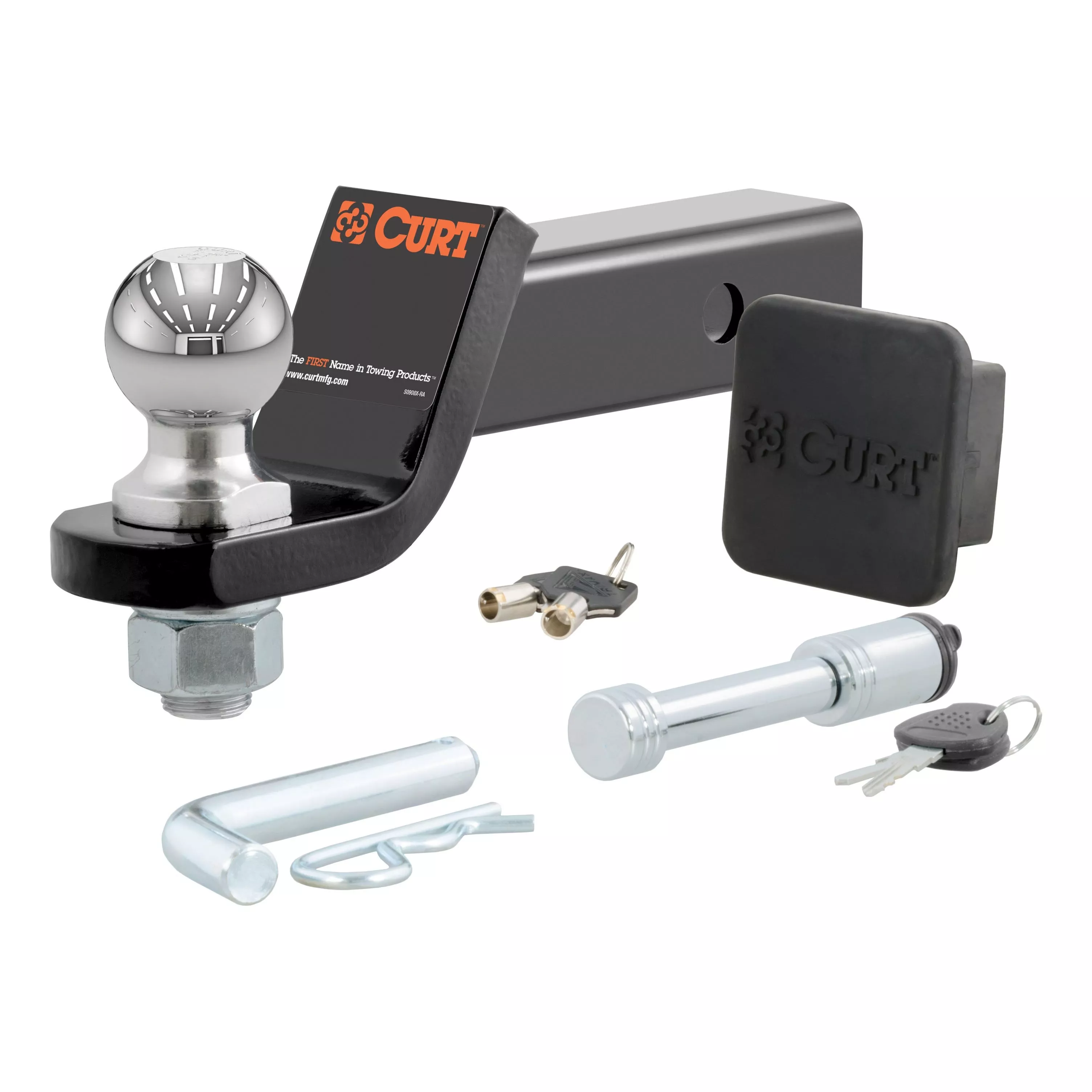 45534 - Trailer Hitch Mount, 2-Inch Ball, Lock, Fits 2-In Receiver, 7,500 lbs, 2" Drop, Cap