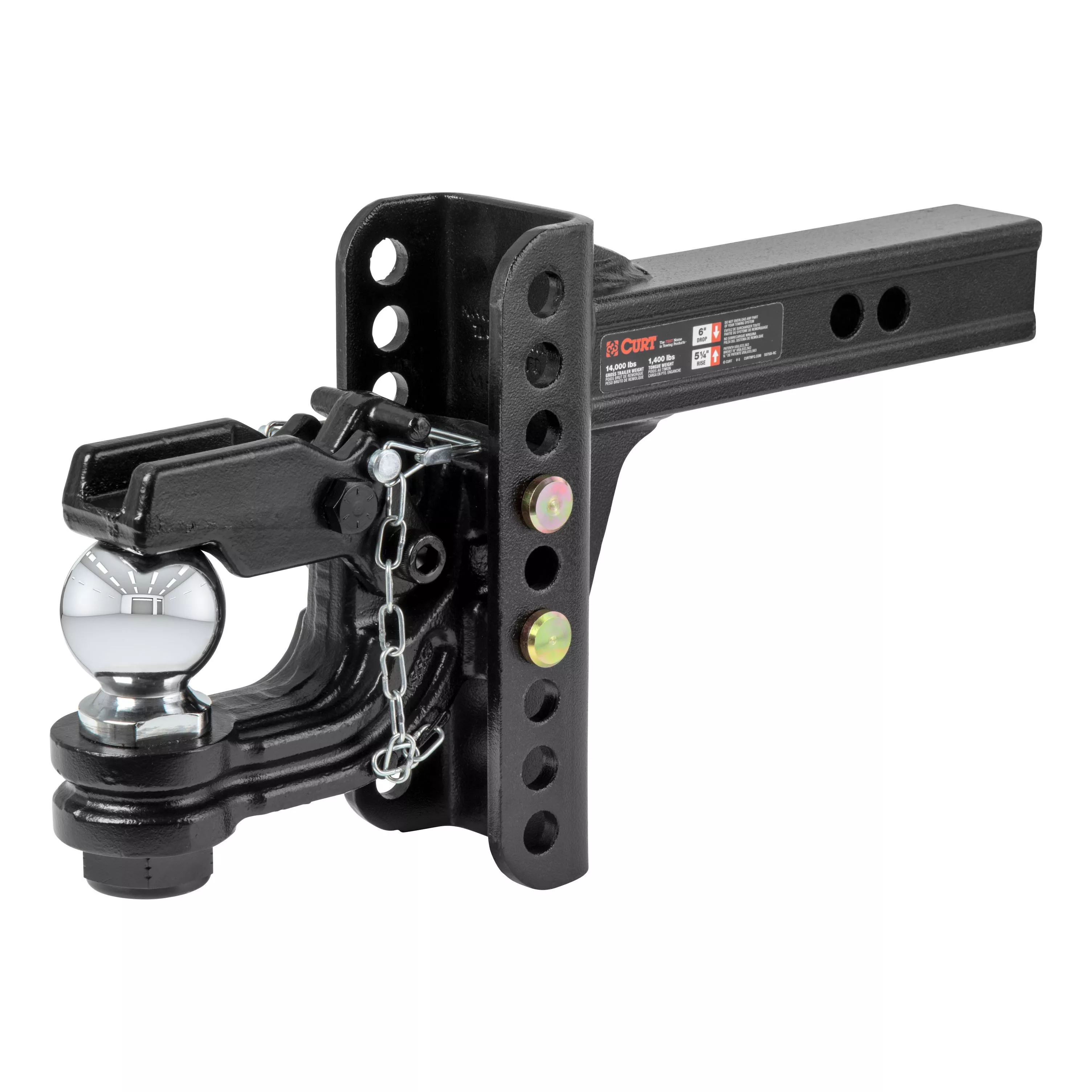 45907 - Adjustable Pintle Hitch Combination, 2-Inch Receiver, 6-Inch Drop, 2-5/16-Inch Ball, 13,000 lbs