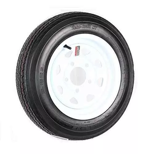 480-12 Tire B/5H Trailer Wheel Spoke White Striped
