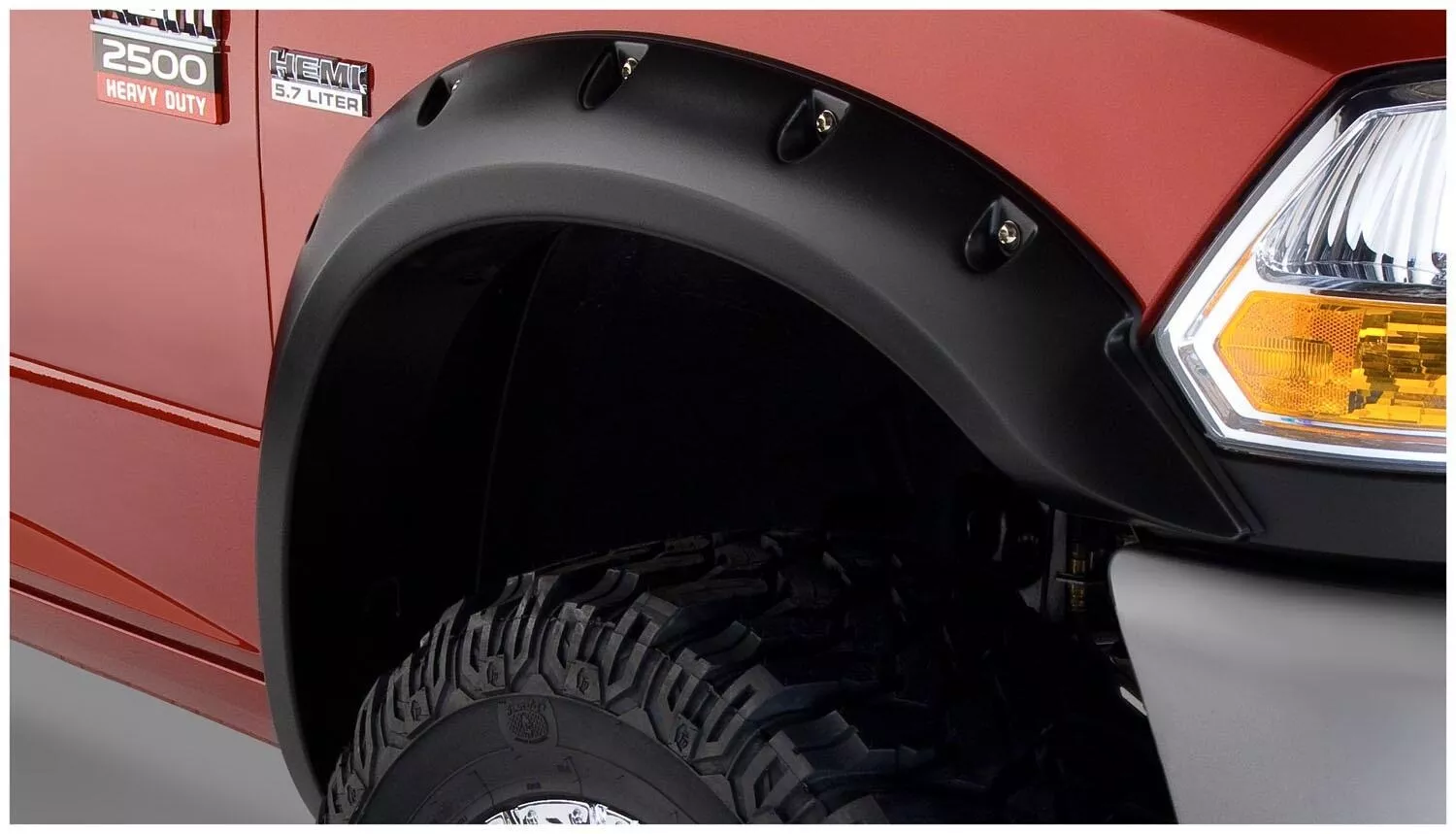 50047-02 - Fender Flares Pocket Style 2Pc Front - 2011-2019 Ram 2500, 2011-2019 Ram 3500, 2010 Dodge Ram 2500, 2010 Dodge Ram 3500