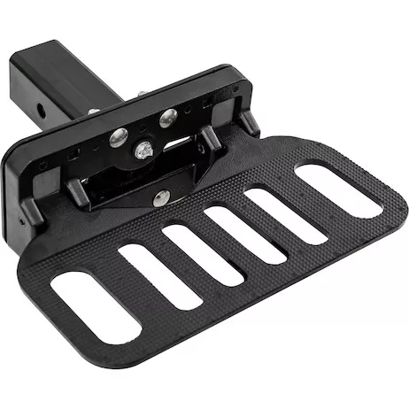 5231521 - Aluminum Black Powder Coated Folding Step with 2 Inch Hitch Receiver