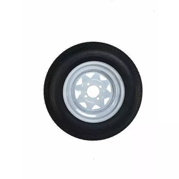 530-12 Tire B/4H Trailer Wheel Spoke White Striped