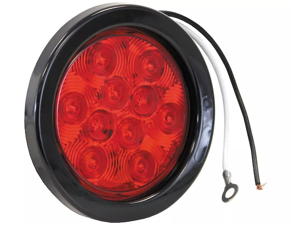 5624151 - 4 Inch Red Round Stop/Turn/Tail Light With 10 LED With AMP-Style Connection