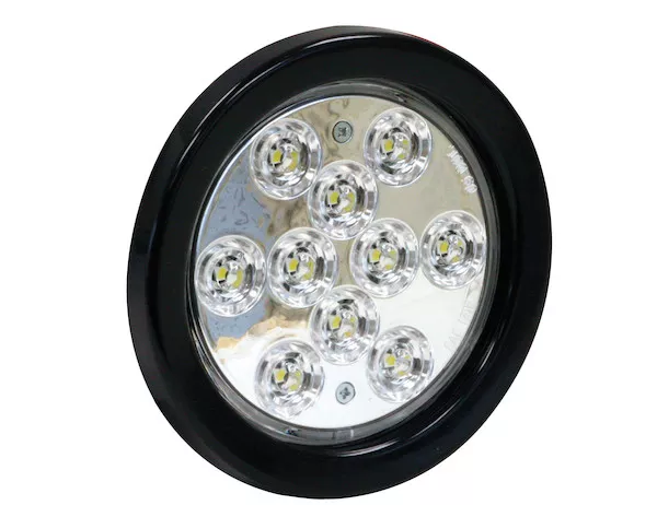 5624310 - 4 Inch Clear Round Backup Light Kit With 10 LEDs (PL-2 Connection, Includes Grommet and Plug)