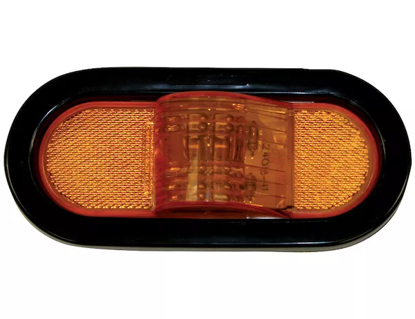5626209 - 6 Inch Amber Oval Mid-Turn Signal-Side Marker Light Kit with 9 LEDs (PL-3 Connection, Includes Grommet and Plug)
