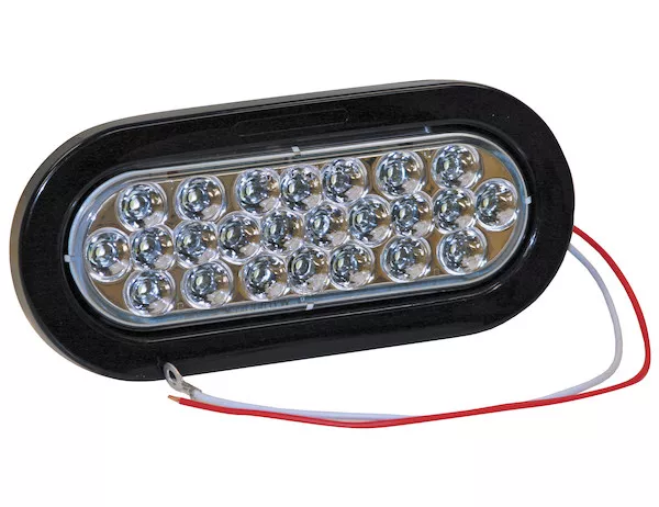 5626324 - 6 Inch Clear Oval Backup Light Kit with 24 LEDs (PL-2 Connection, Includes Grommet and Plug)