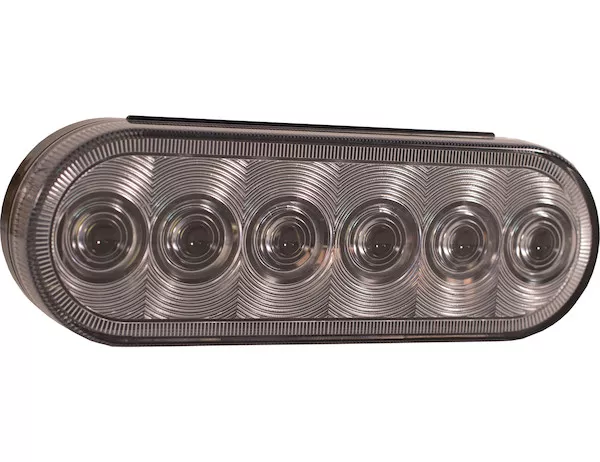 5626357 - 6 Inch Clear Oval Backup Light Kit with 6 LEDs (PL-2 Connection, Includes Grommet and Plug)
