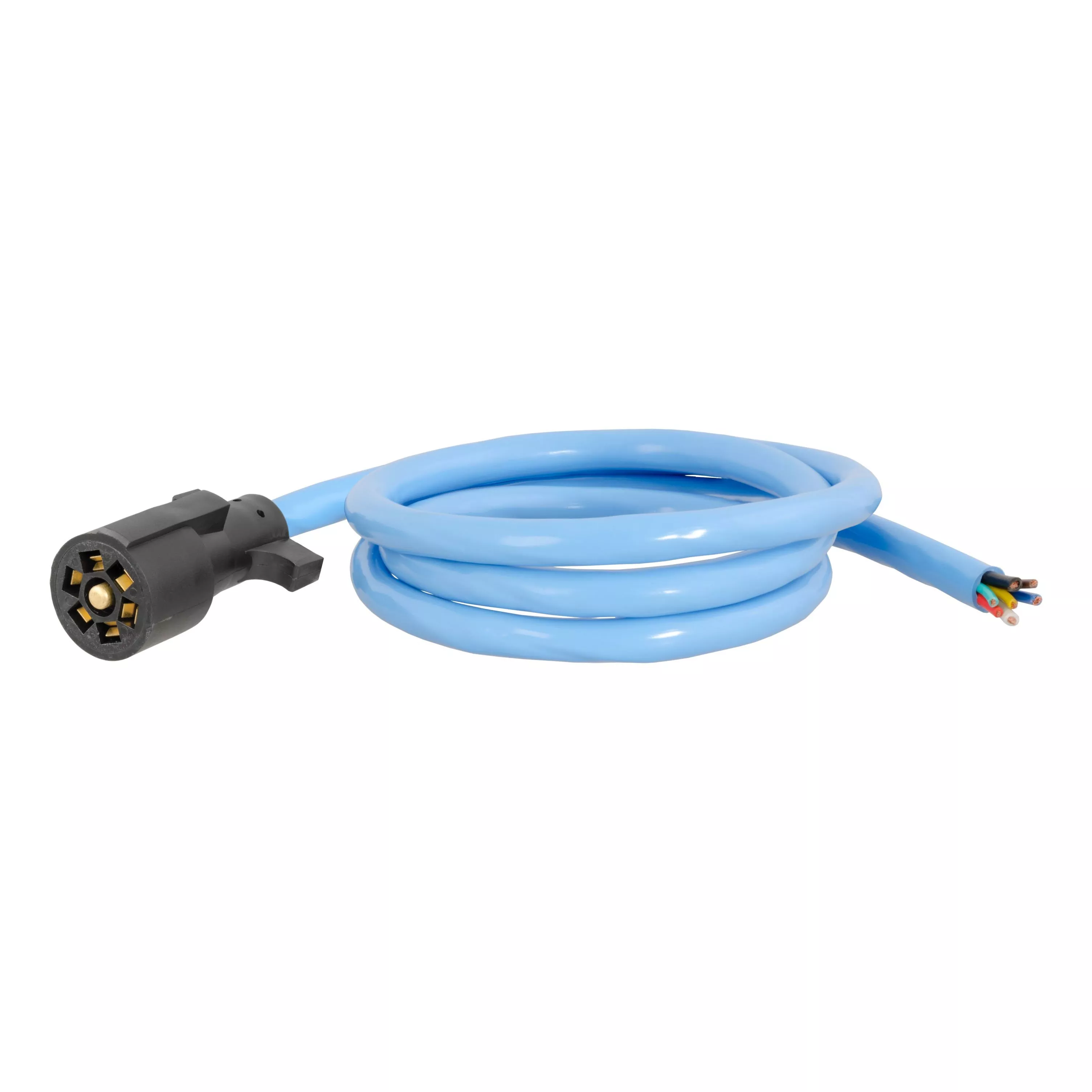 56612 - Extreme Temperature, Cold Weather 7-Pin RV Blade Trailer Wiring Harness Plug, 7-Foot Blunt-Cut Wires, -40F to 221F Degree Rating