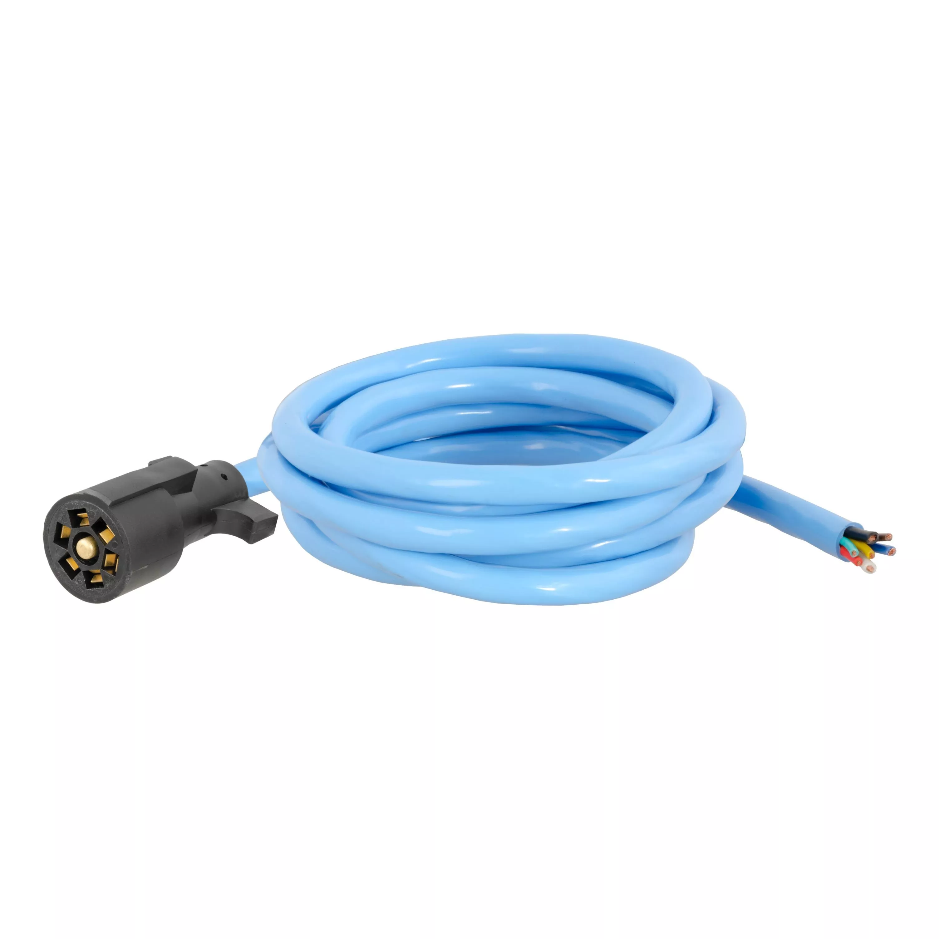 56613 - Extreme Temperature, Cold Weather 7-Pin RV Blade Trailer Wiring Harness Plug, 10-Foot Blunt-Cut Wires, -40F to 221F Degree Rating