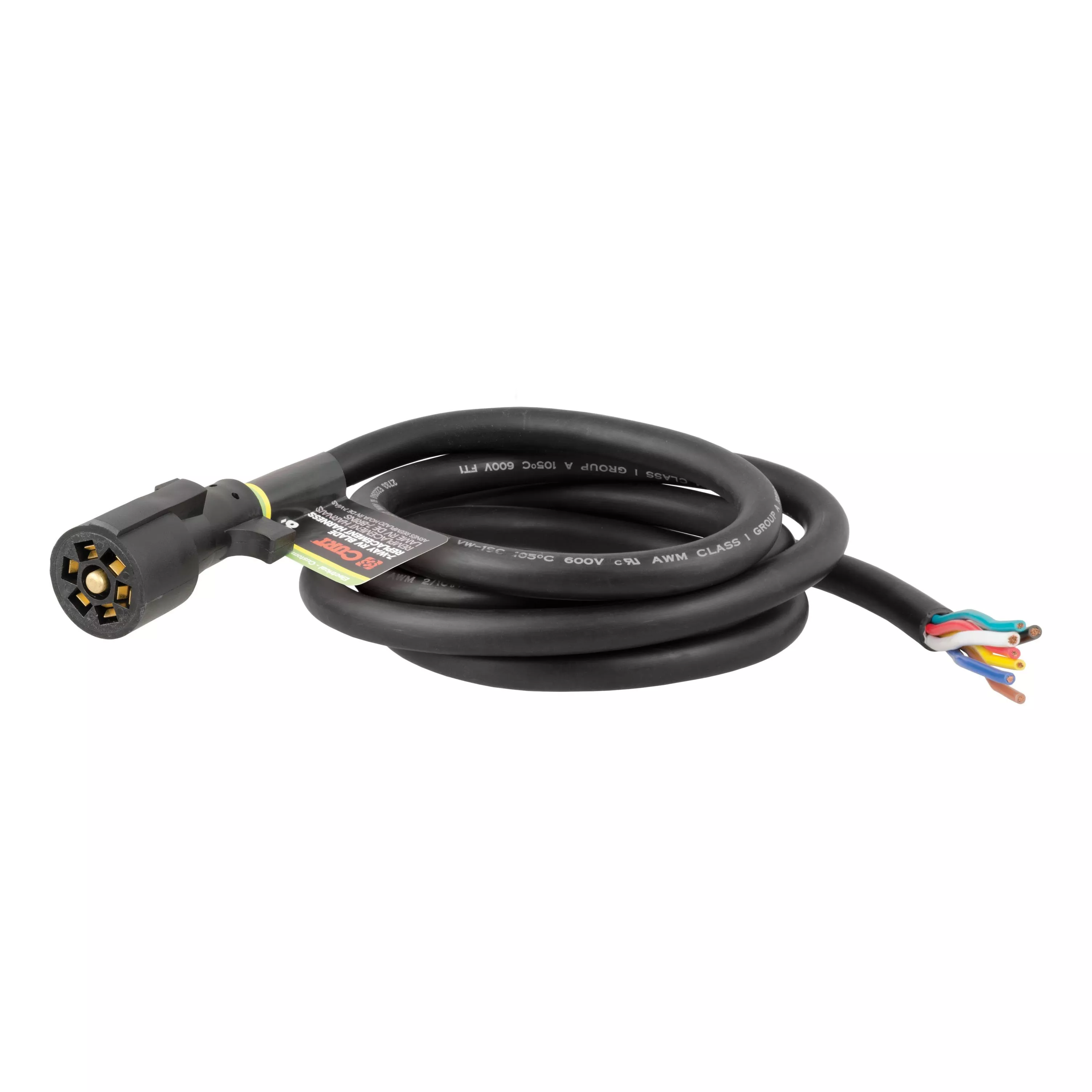 56622 - Replacement 7-Pin RV Blade Trailer Wiring Harness Plug, 8-Foot Blunt-Cut Wires, Boxed
