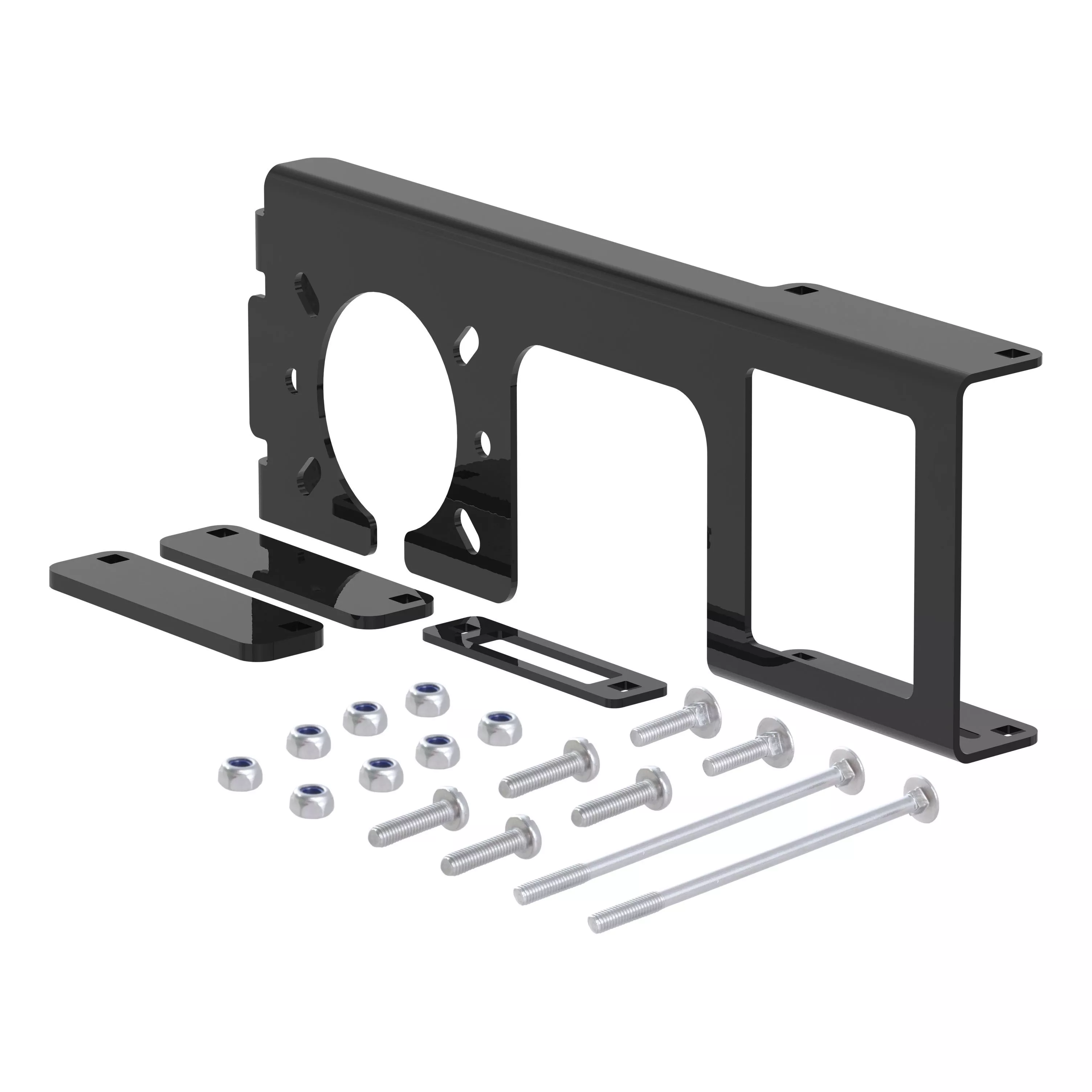 58000 - Easy-Mount Vehicle Trailer Wiring Connector Mounting Bracket for 2-Inch Receiver, 4 or 5-Way Flat, 6 or 7-Way Round