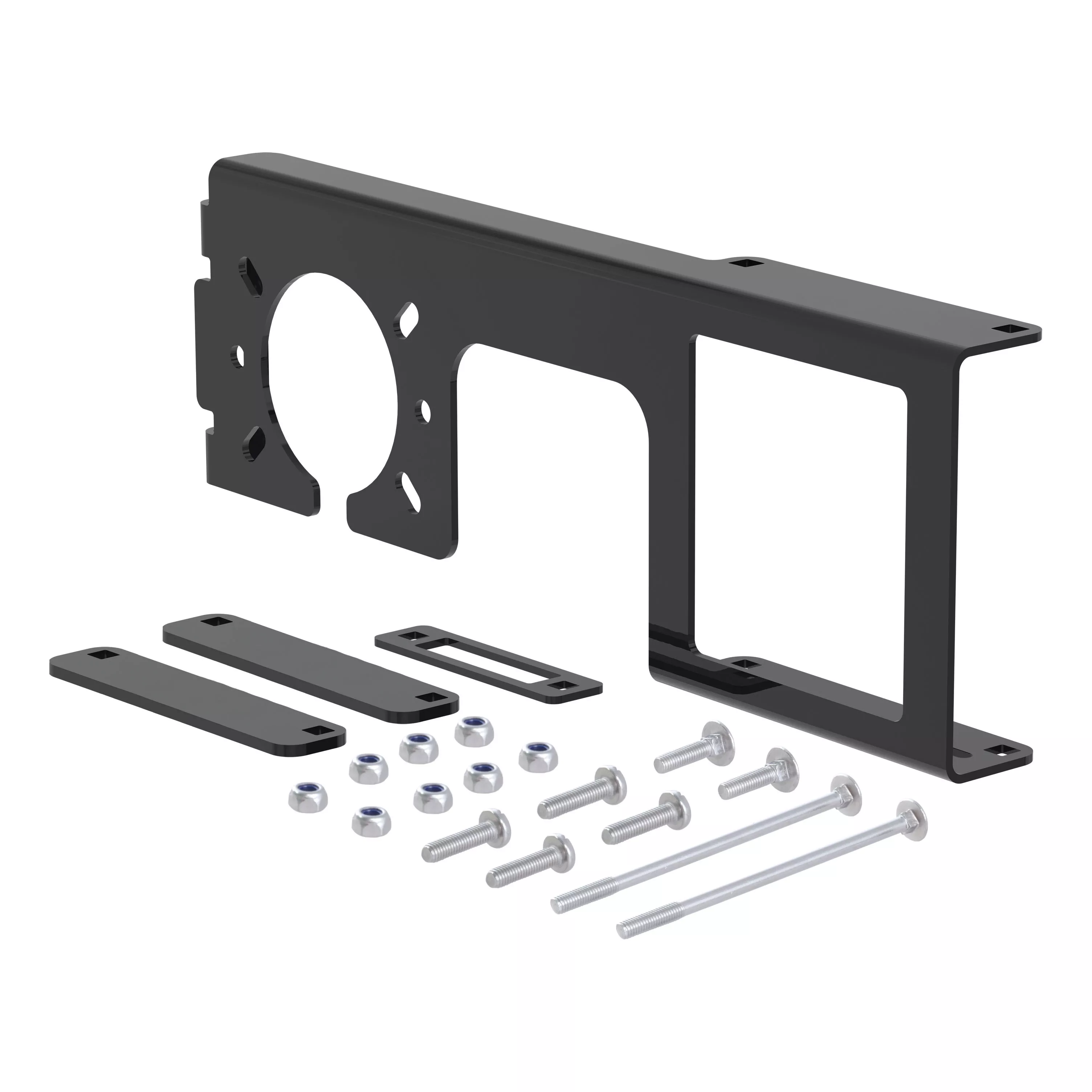 58003 - Easy-Mount Vehicle Trailer Wiring Connector Mounting Bracket for 2-1/2-Inch Receiver, 4 or 5-Way Flat, 6 or 7-Way Round