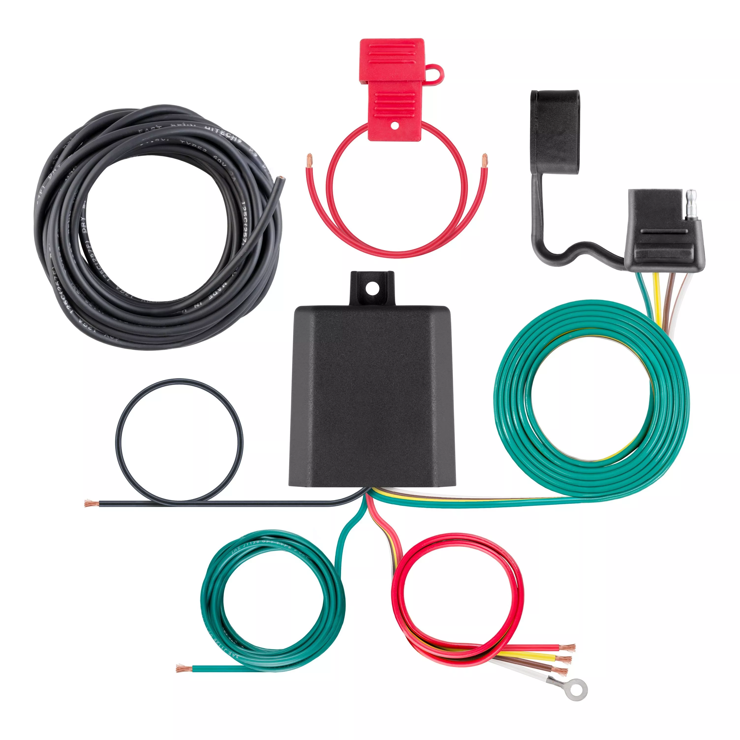 59496 - Weather-Resistant Powered 3-to-2-Wire Splice-in Trailer Tail Light Converter Kit, 4-Pin Wiring Harness