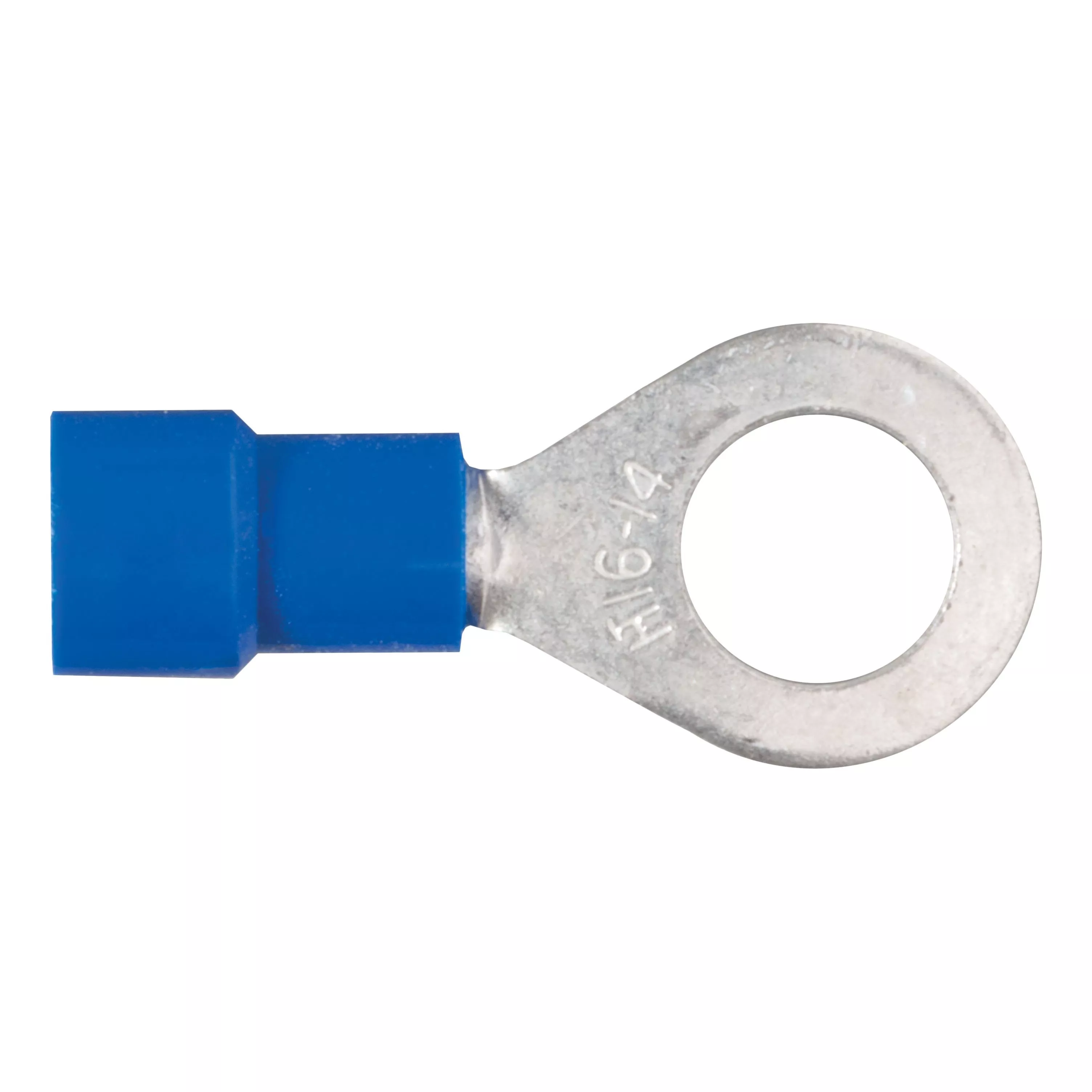 59522 - 16-14 Gauge Blue Vinyl-Insulated Ring Terminal Wire Connectors, 1/4-Inch Stud, 100-Pack