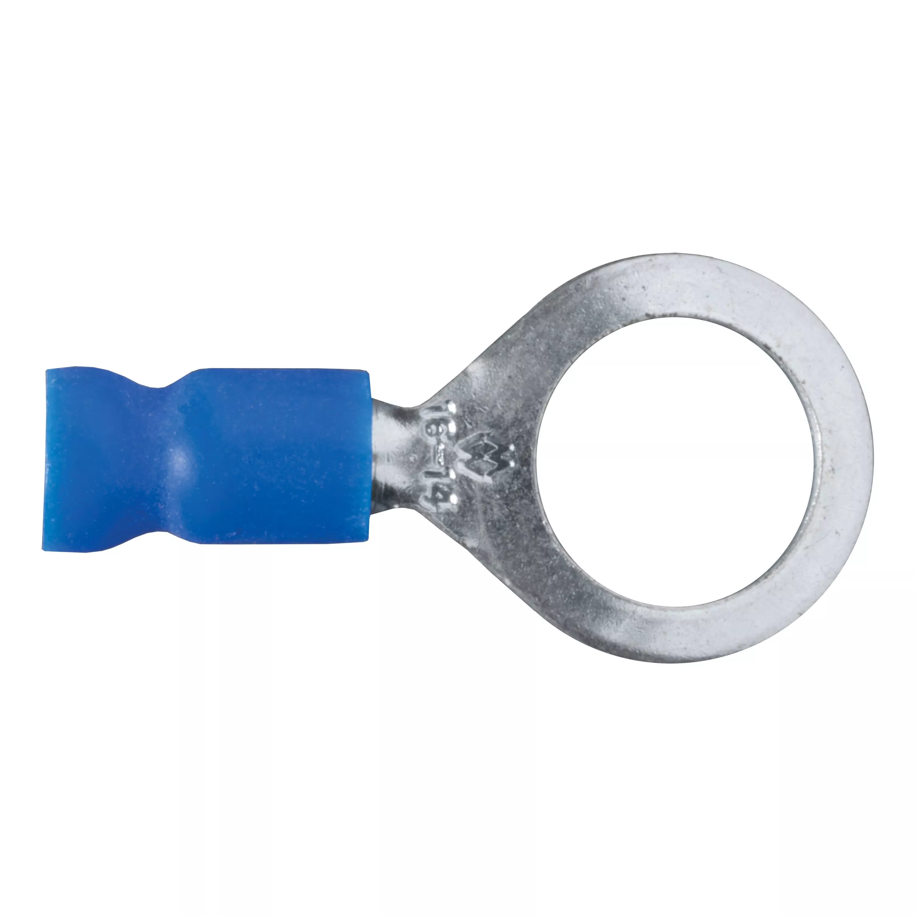 59523 - 16-14 Gauge Blue Vinyl-Insulated Ring Terminal Wire Connectors, 3/8-Inch Stud, 100-Pack
