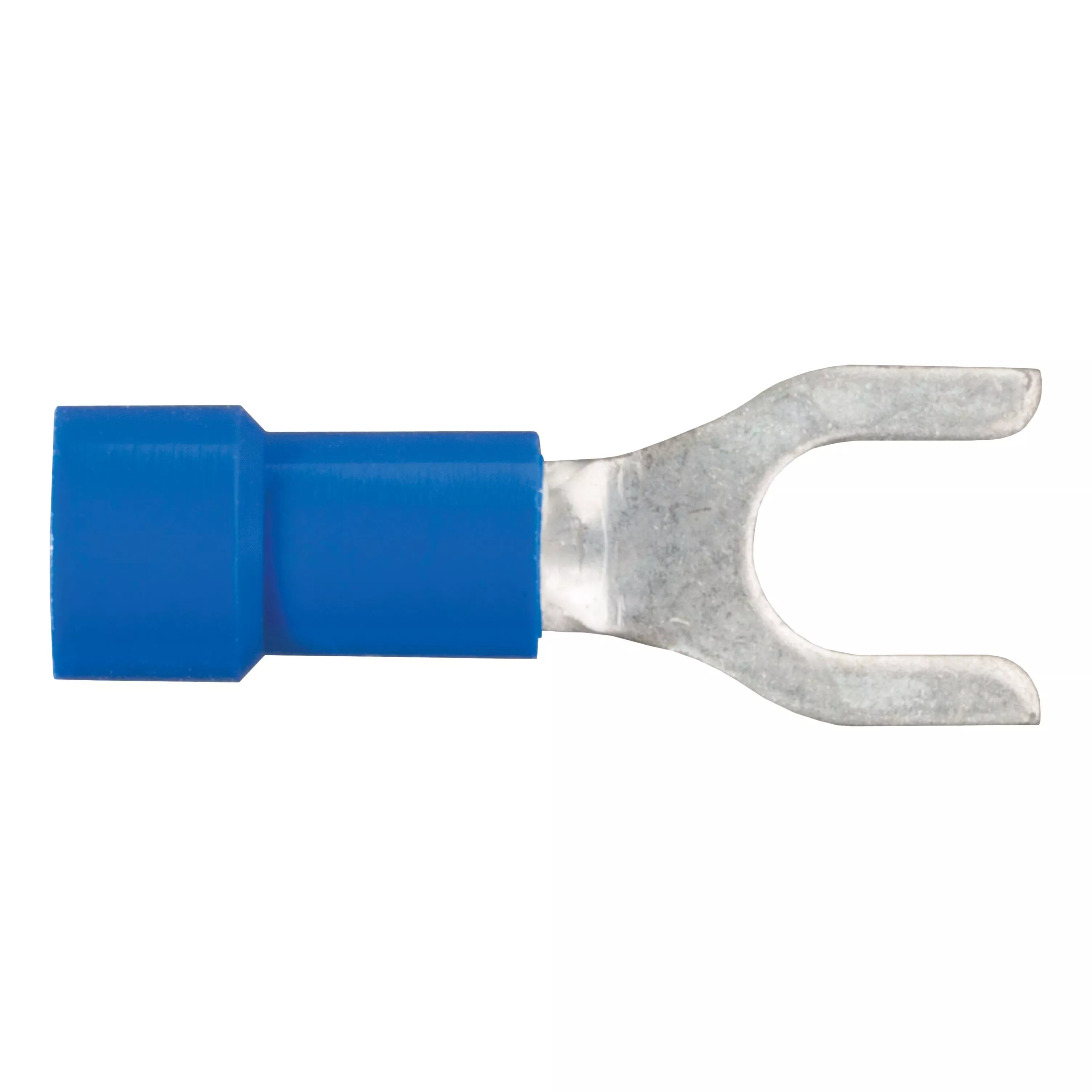 59621 - 16-14 Gauge Blue Vinyl-Insulated Spade Terminal Connectors, #10 Stud, 100-Pack