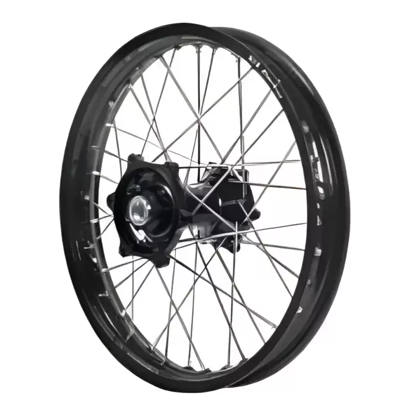 70-3166DB Dubya Front Wheel 1.40 X 14 Blue Haan Hub Black Rim