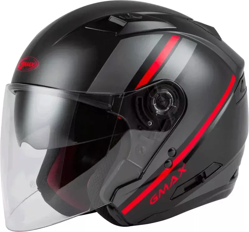 Of 77 Open Face Reform Helmet Matte Black/Red/Silver 2x