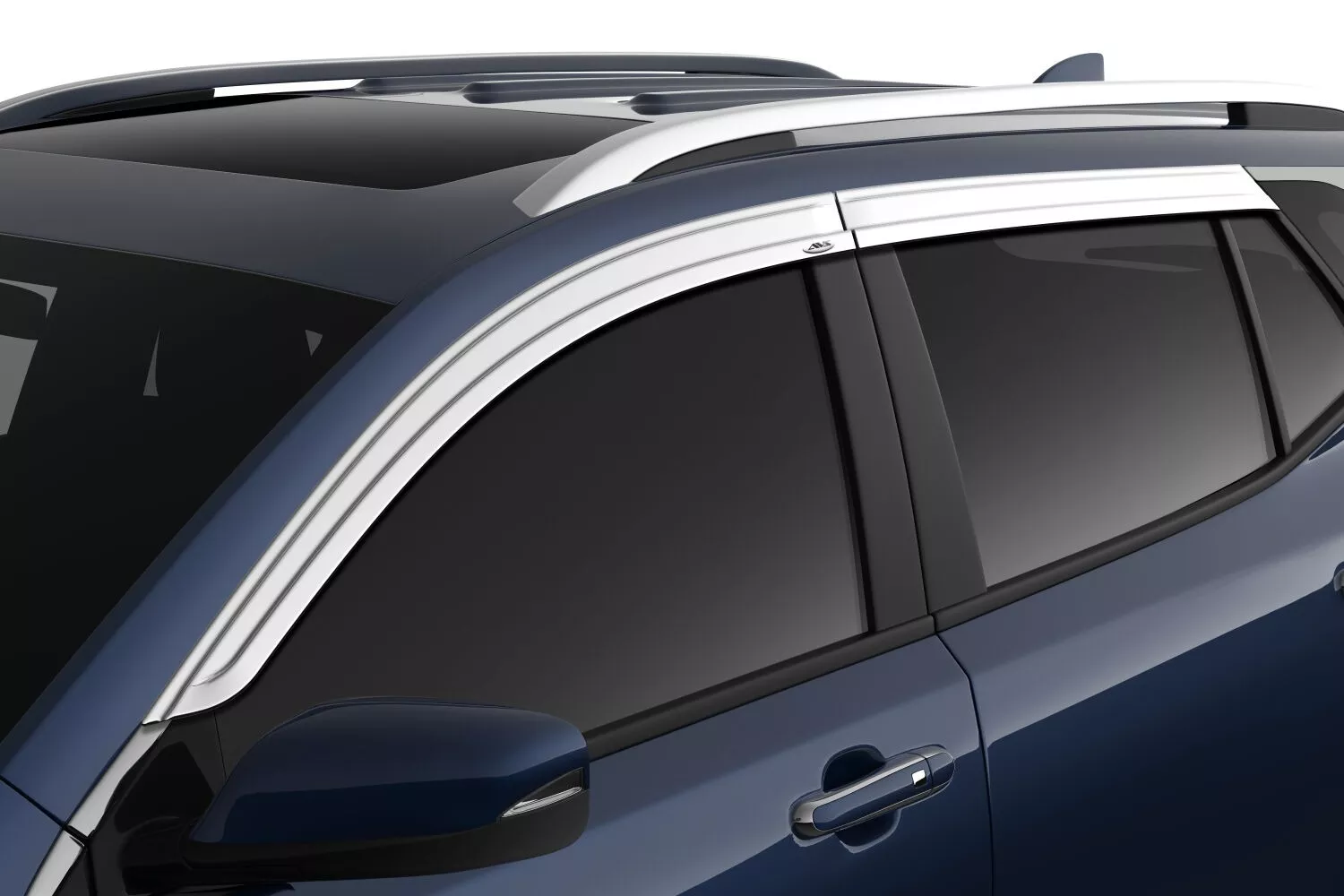 794059 - Ventvisor Deflector; Smoke w/Chrome Trim; Low Profile; 4 pc. - 2018-2024 GMC Terrain
