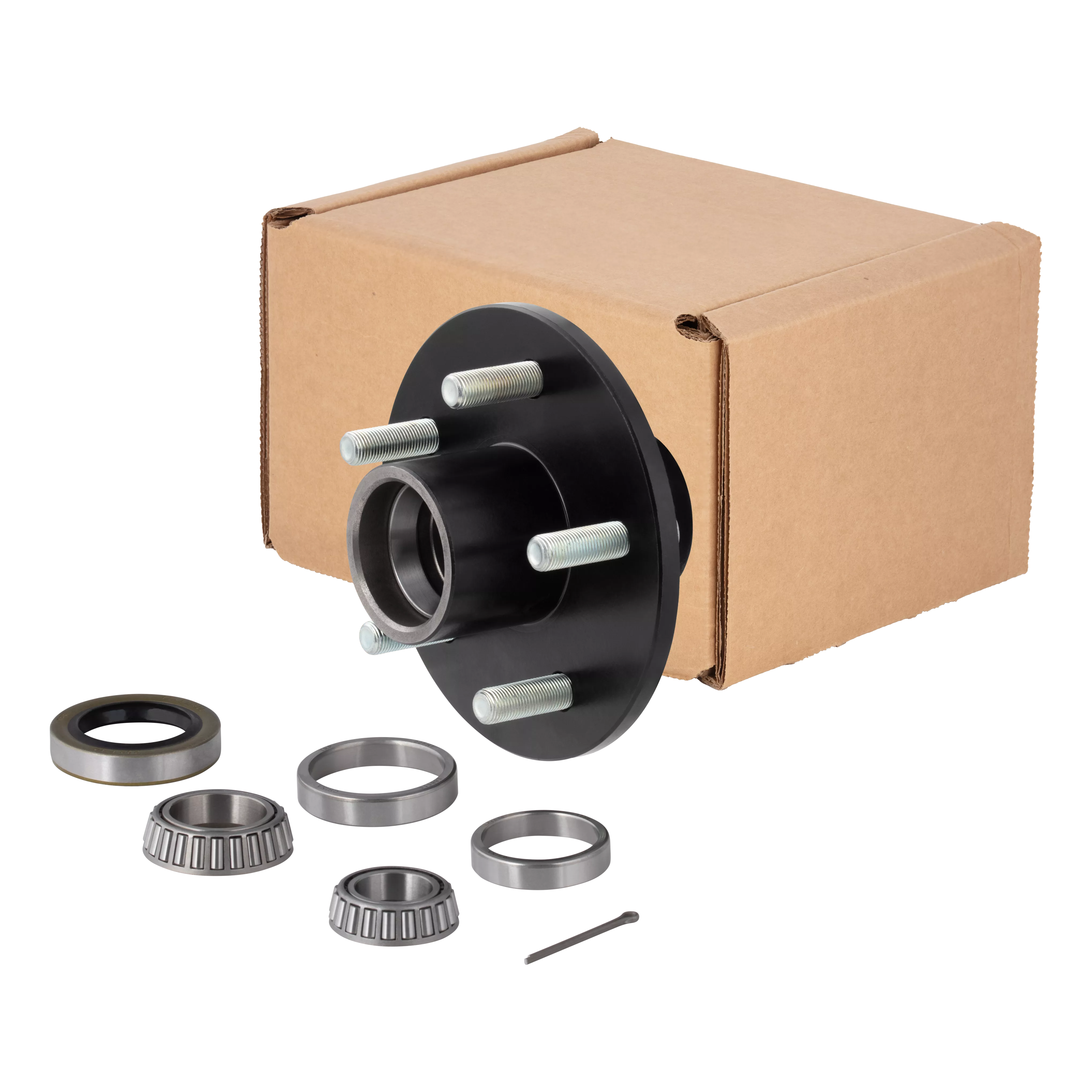 814208 - Idler Hub with Bearing Kit (Not Installed) - 3,500-lb. Axles, 5 on 4-1/2" Bolt Pattern, 1/2" Stud Size