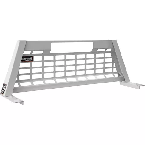 851605 - 25.00-inch Tall Gloss White Heavy-Duty Steel GuardDogg Pickup Truck Headache Rack Bundle with Mounting Brackets