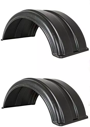 8590017(2) - 8590017-x2 Polymer Fenders (Mounting Brackets Sold Separately). Fits Trucks with 16" to 17" Dual Rear Wheels.