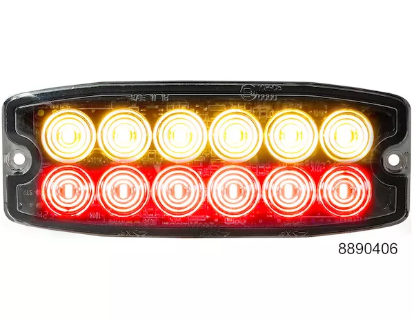 8890406 - Amber/Red Dual Row Ultra Thin 5 Inch LED Strobe Light
