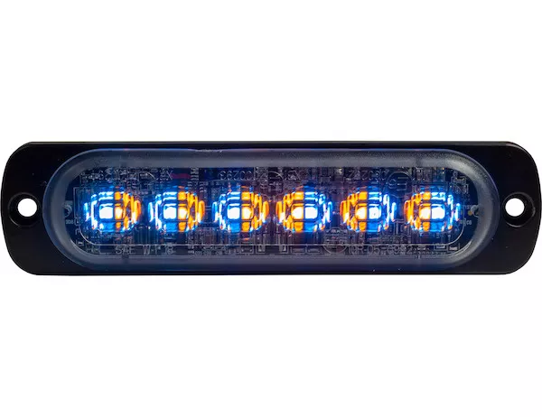 8892108 - Amber/Blue Dual Color Thin 4.5 Inch Wide LED Strobe Light