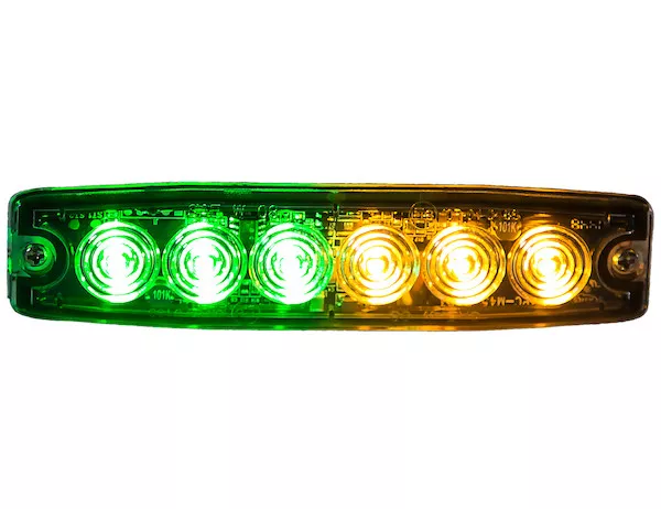 8892210 - Ultra Thin 5 Inch Green/Amber LED Strobe Light