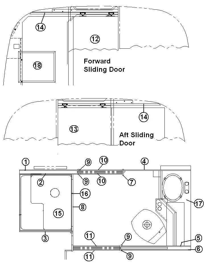 Airstream 2-Piece Fiberglass Shower Stall – 203081-02