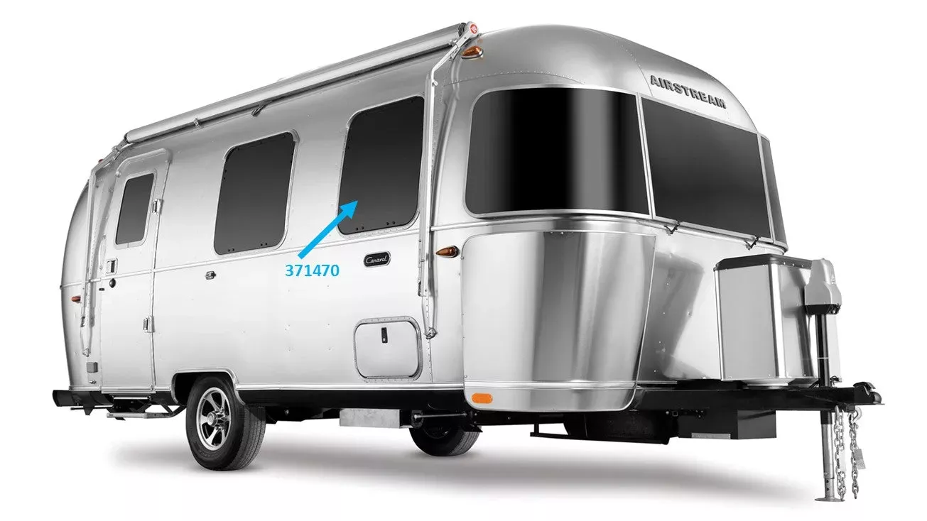 Airstream 26 ” Tall Side Window Glass Curved with Frame, Non Egress – 371470