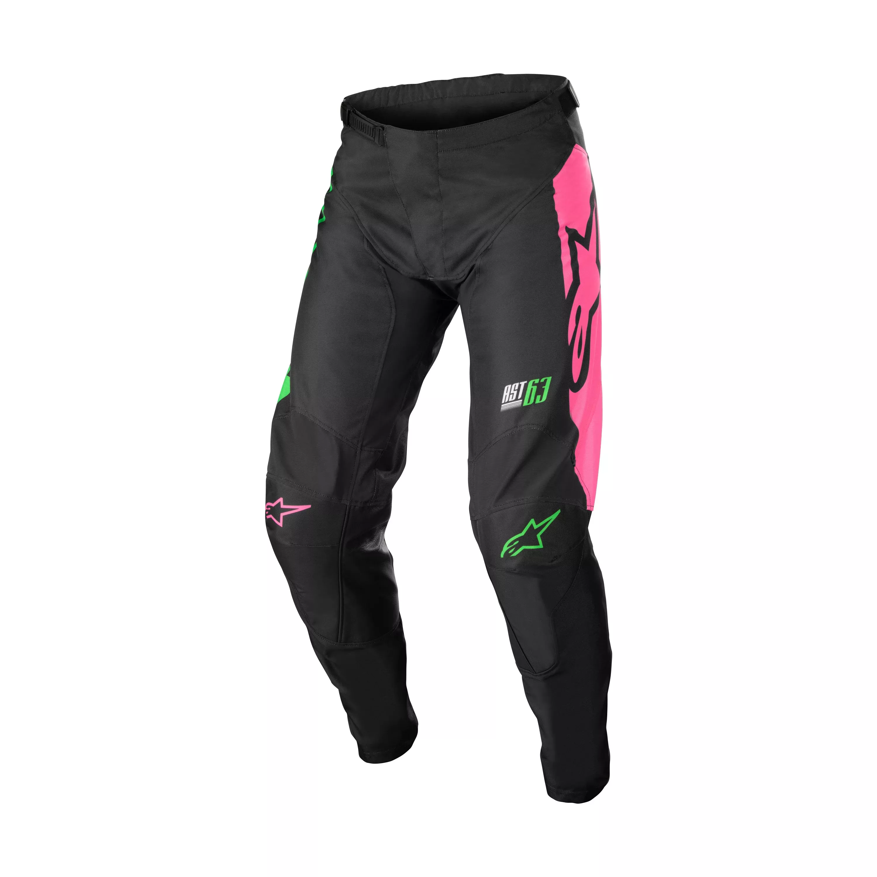 ALPINESTARS RACER COMPASS PANTS BLK/GRN NEON/PINK FLUO SZ 36 - 482-971436