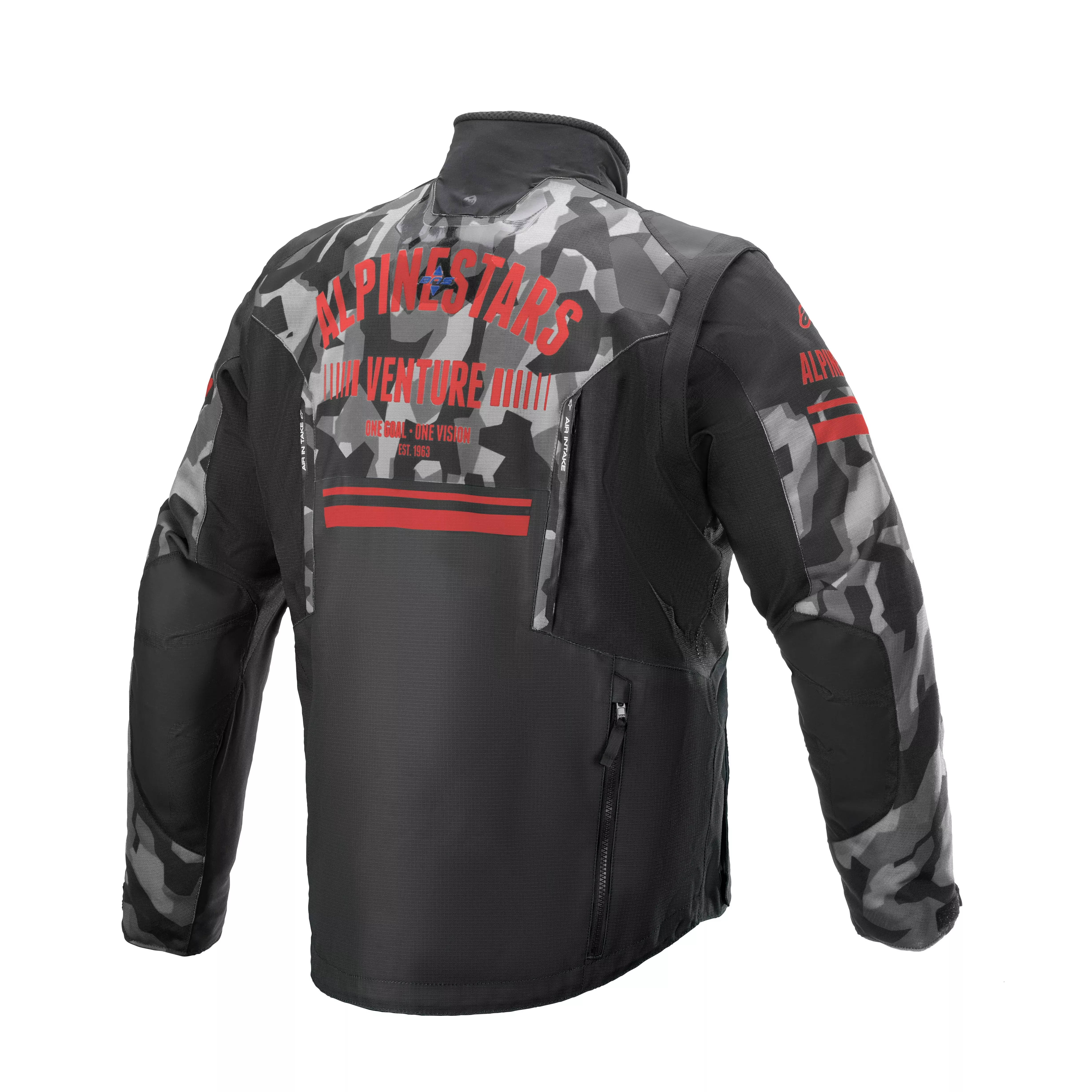 ALPINESTARS VENTURE R JACKET GREY CAMO/ RED FLUO LG - 482-8002L
