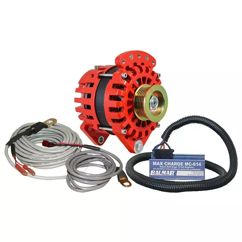 Alternator 3.15 ” Dual Foot Saddle K6 Serpentine Pulley Regulator & Temp Sensor – 170A Kit – 12V