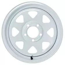 Americana Tire and Wheel 20421 15X5 Trailer Wheel Spoke White No Stripes - 5 x 4.50 Inch Bolt Pattern